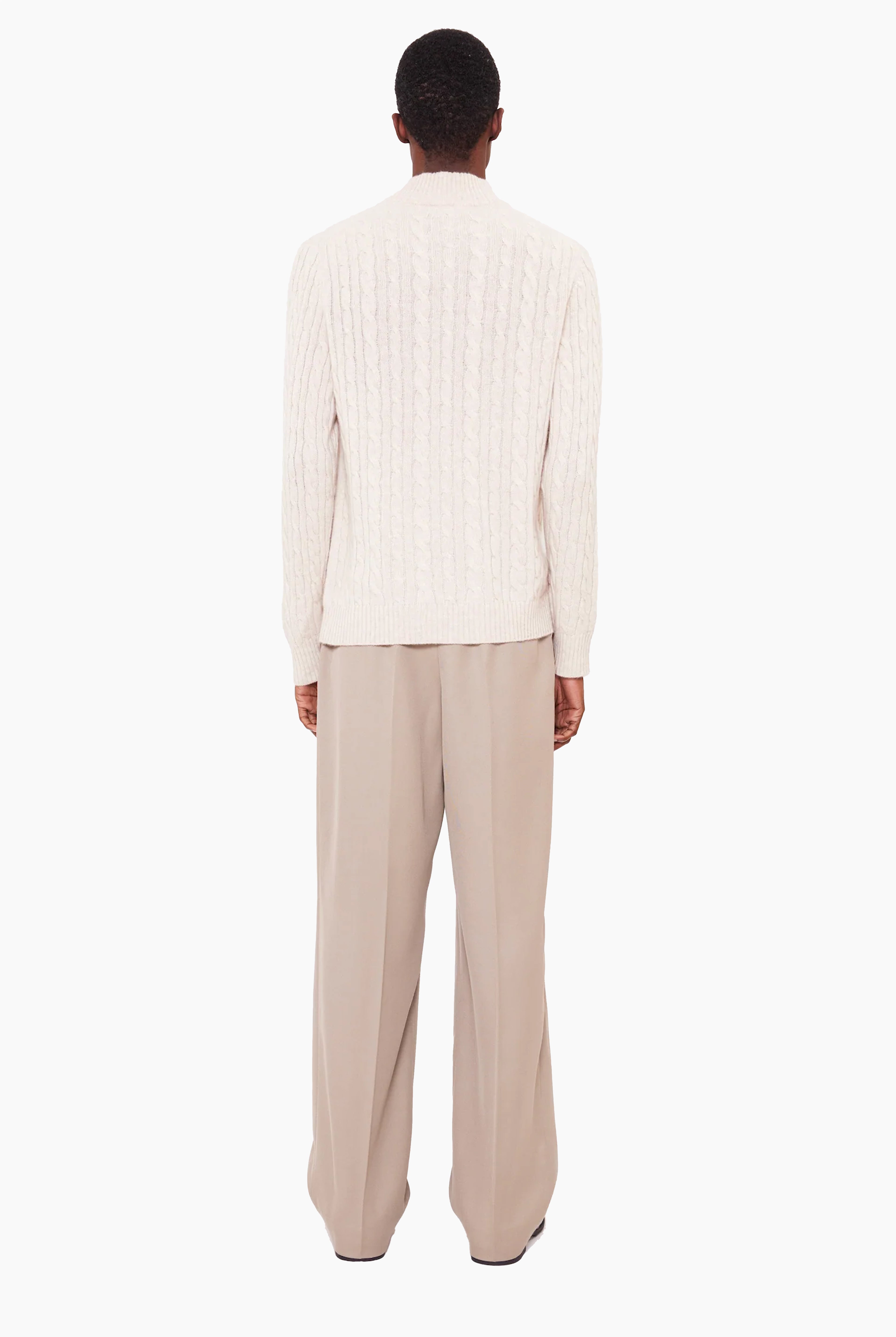 Mr Lancashire cashmere Sweater - Bath Stone – back view