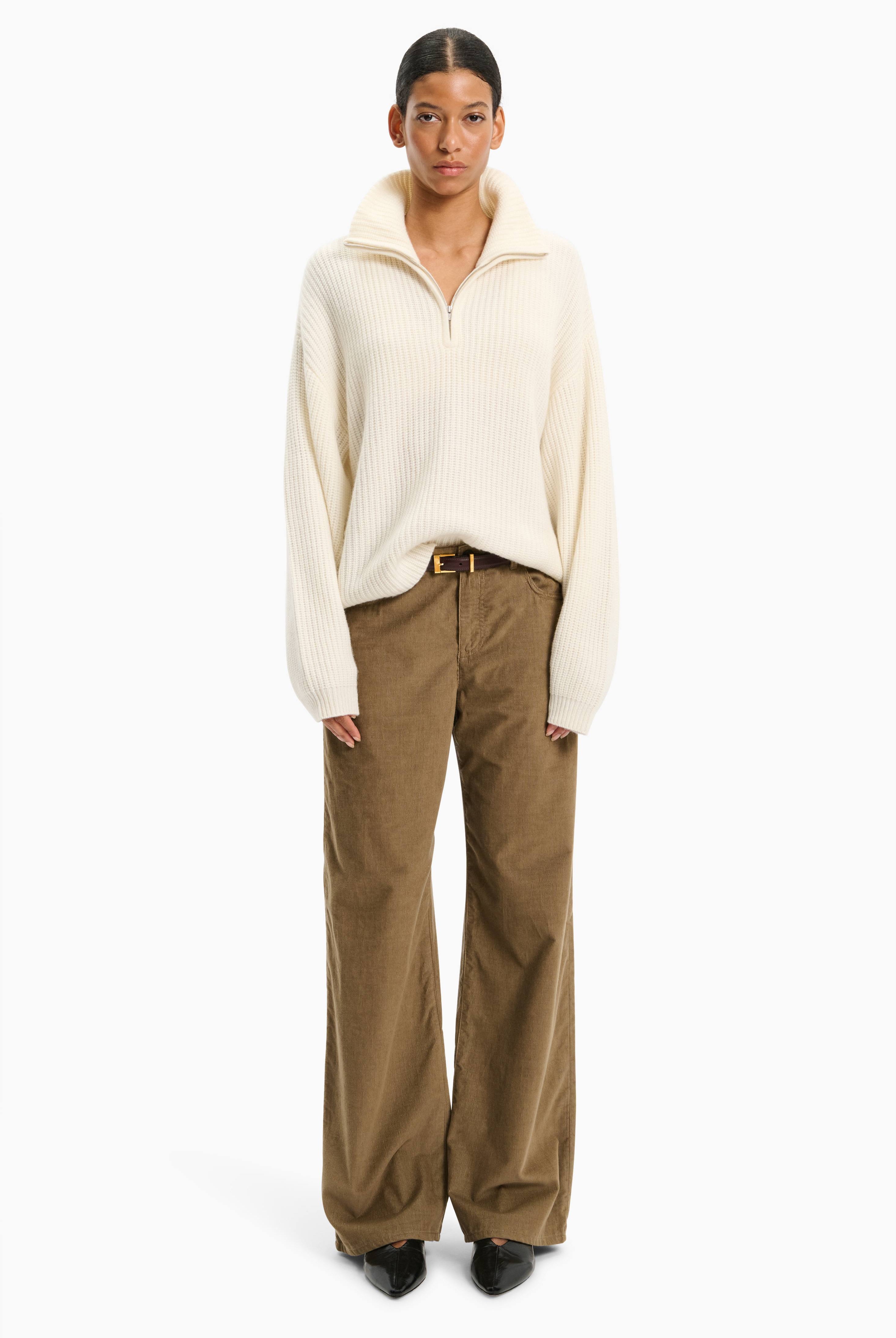 New Millie cashmere Sweater - Ivory – front view