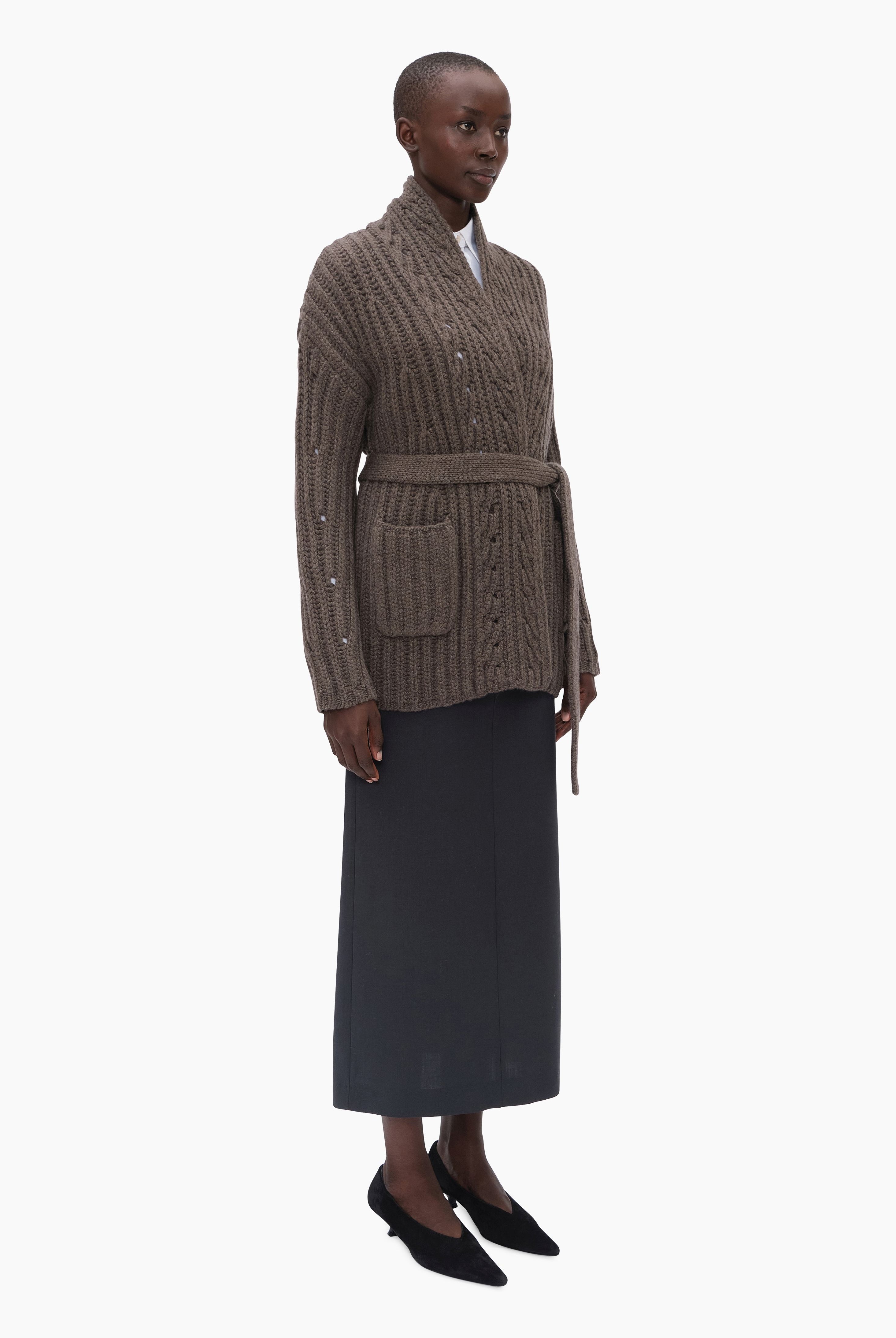 Nottingham cashmere Cardigan - Mushroom