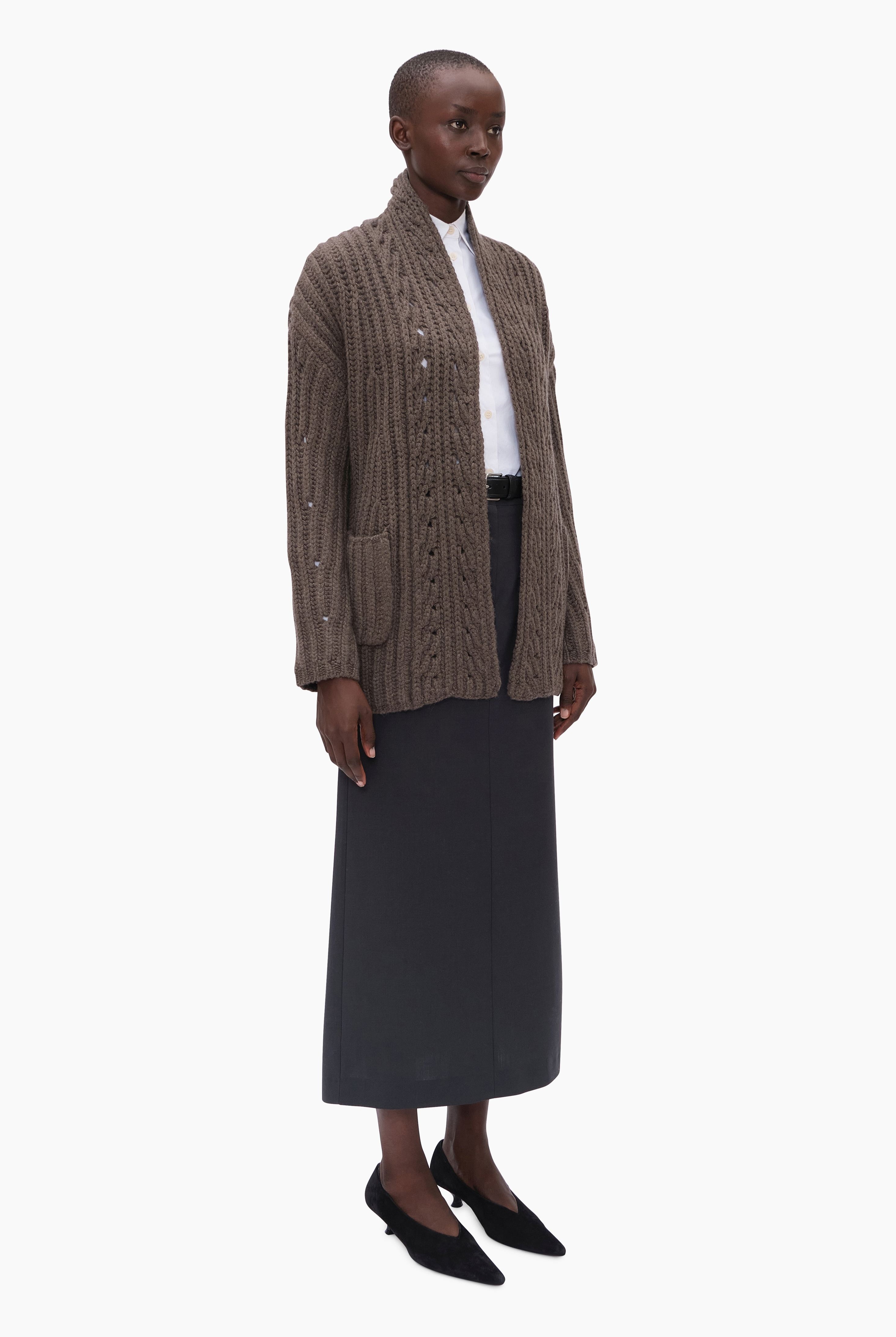 Nottingham cashmere Cardigan - Mushroom