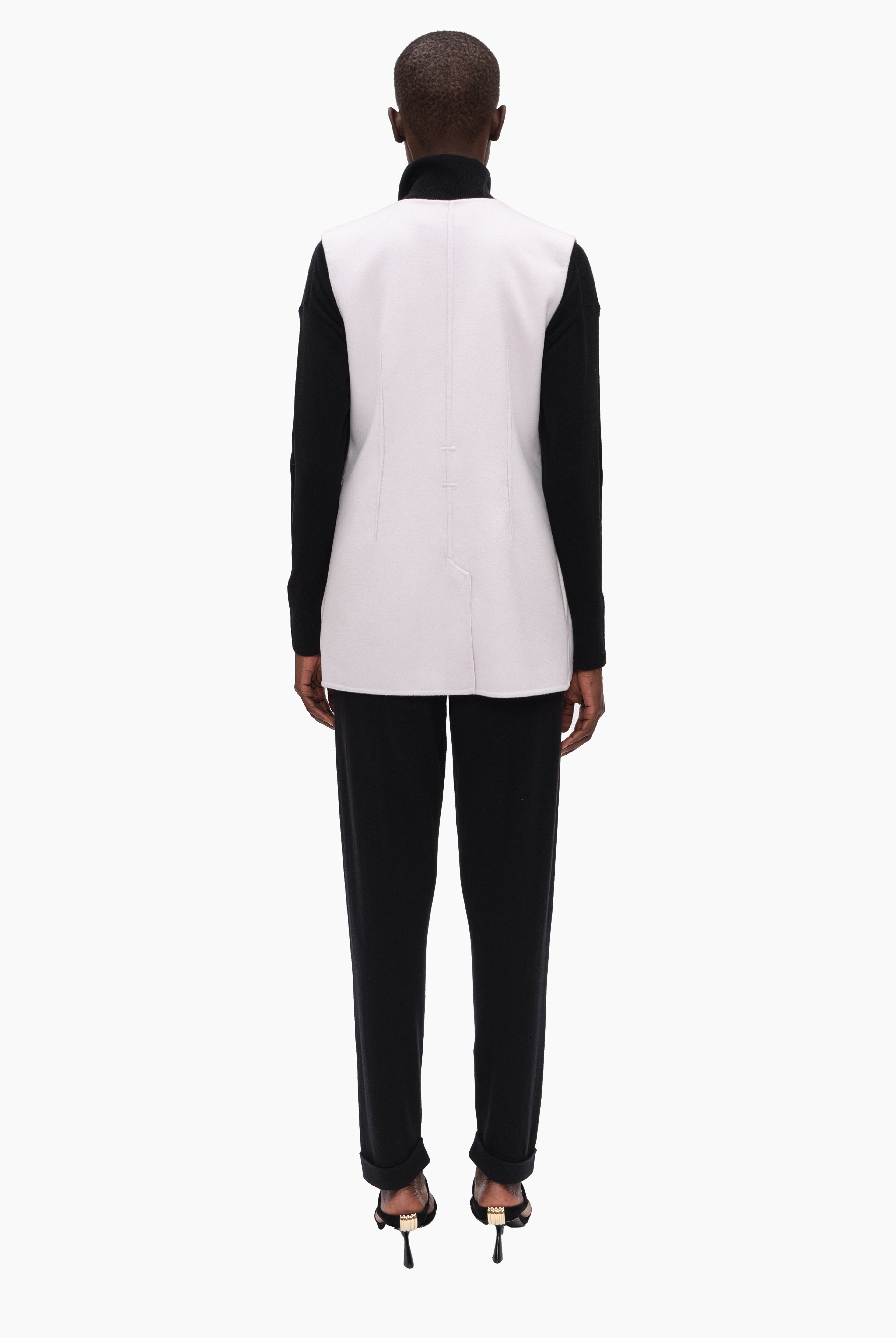 Ocean cashmere Coat - Ivory – back view