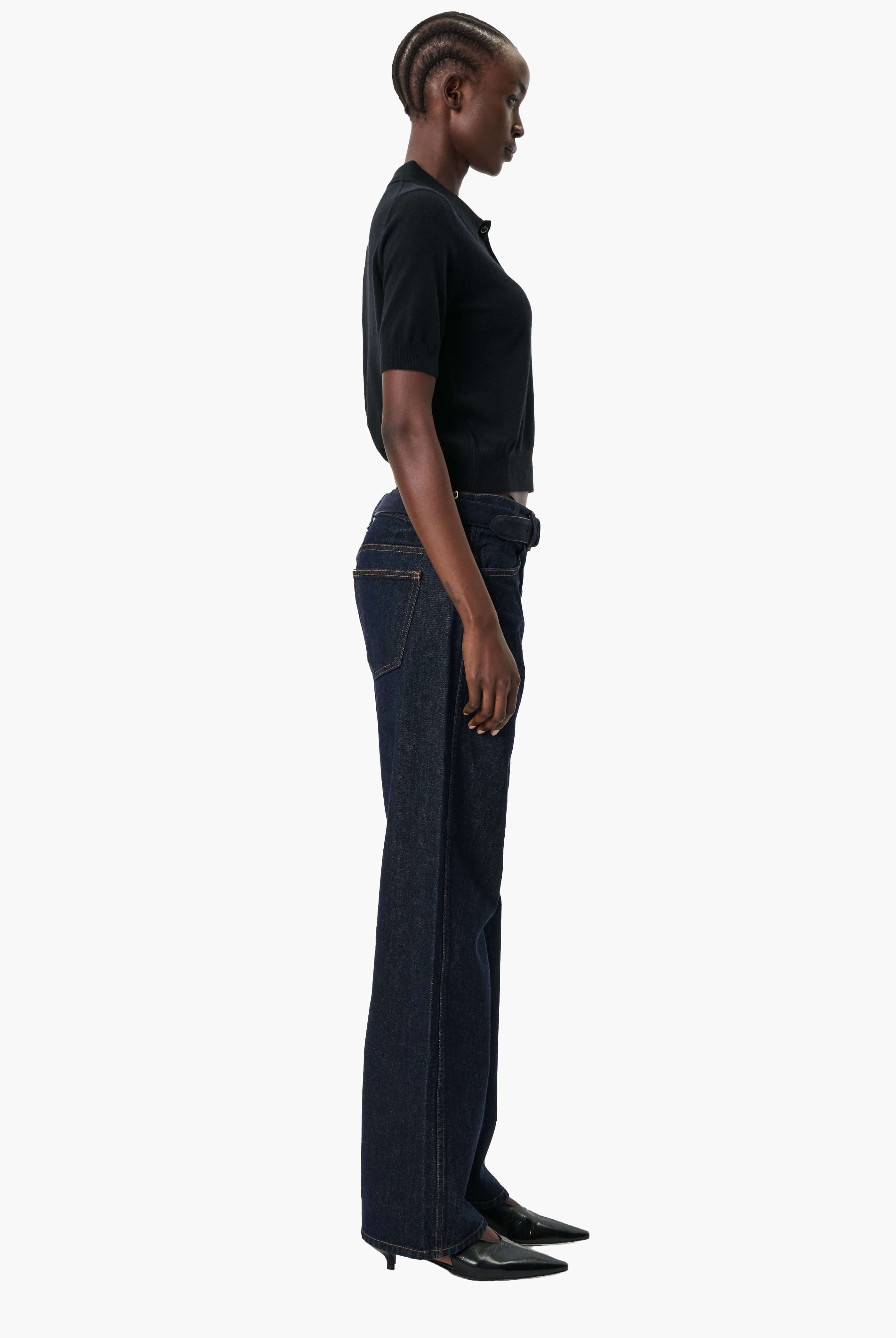 Octavia Polo cashmere Shirt - Black – side view