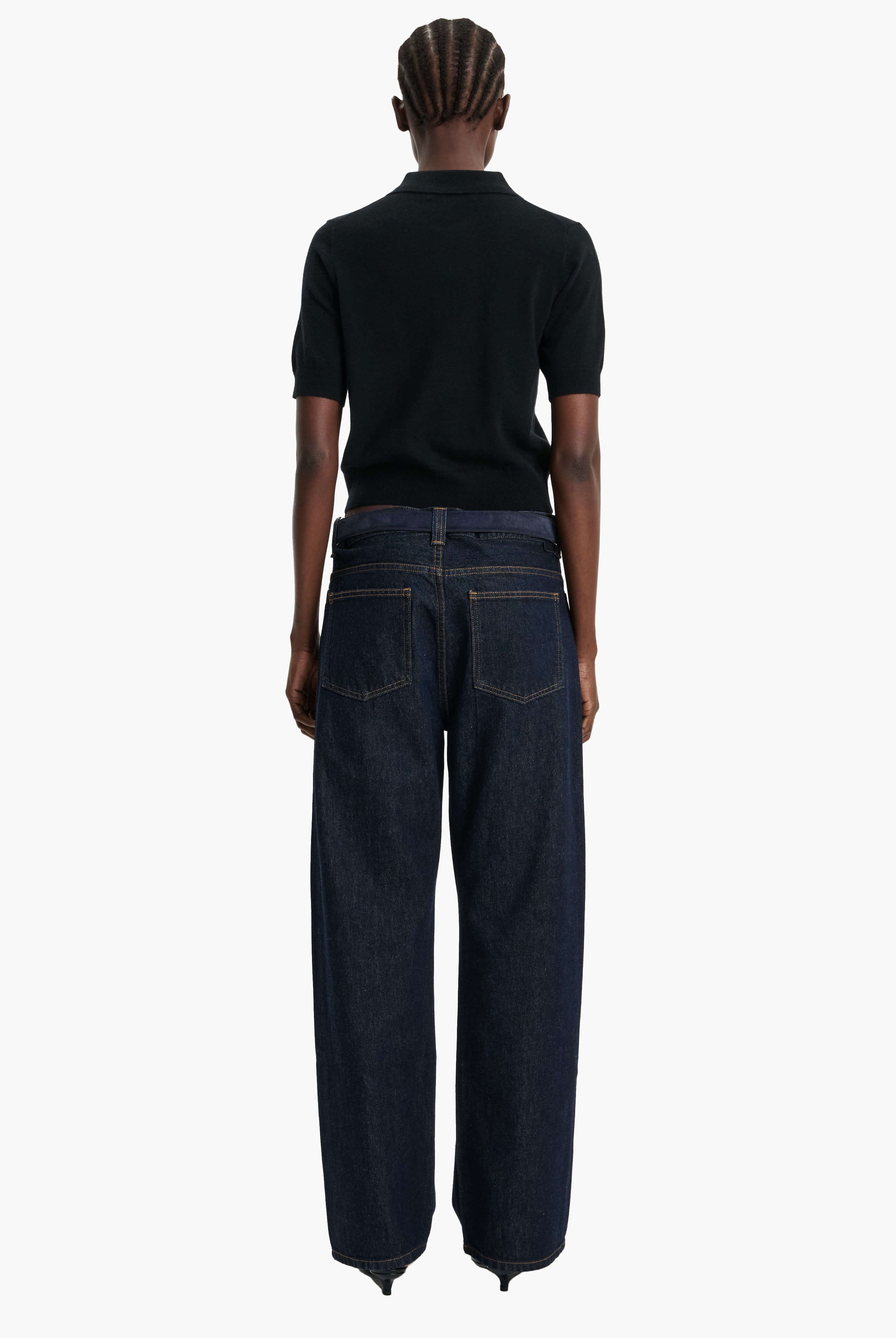 Octavia Polo cashmere Shirt - Black – back view
