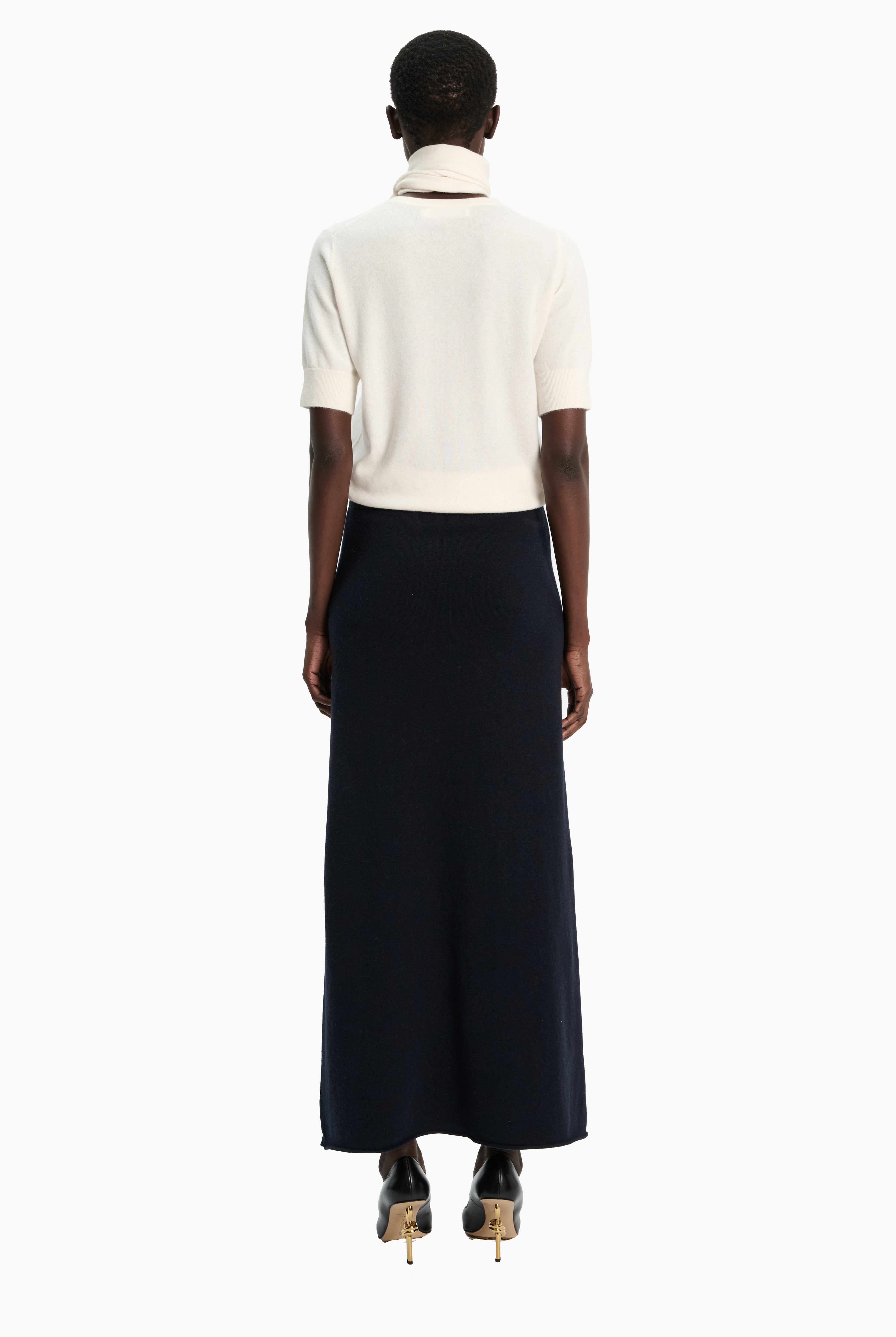 Parker cashmere Skirt - Navy – back view