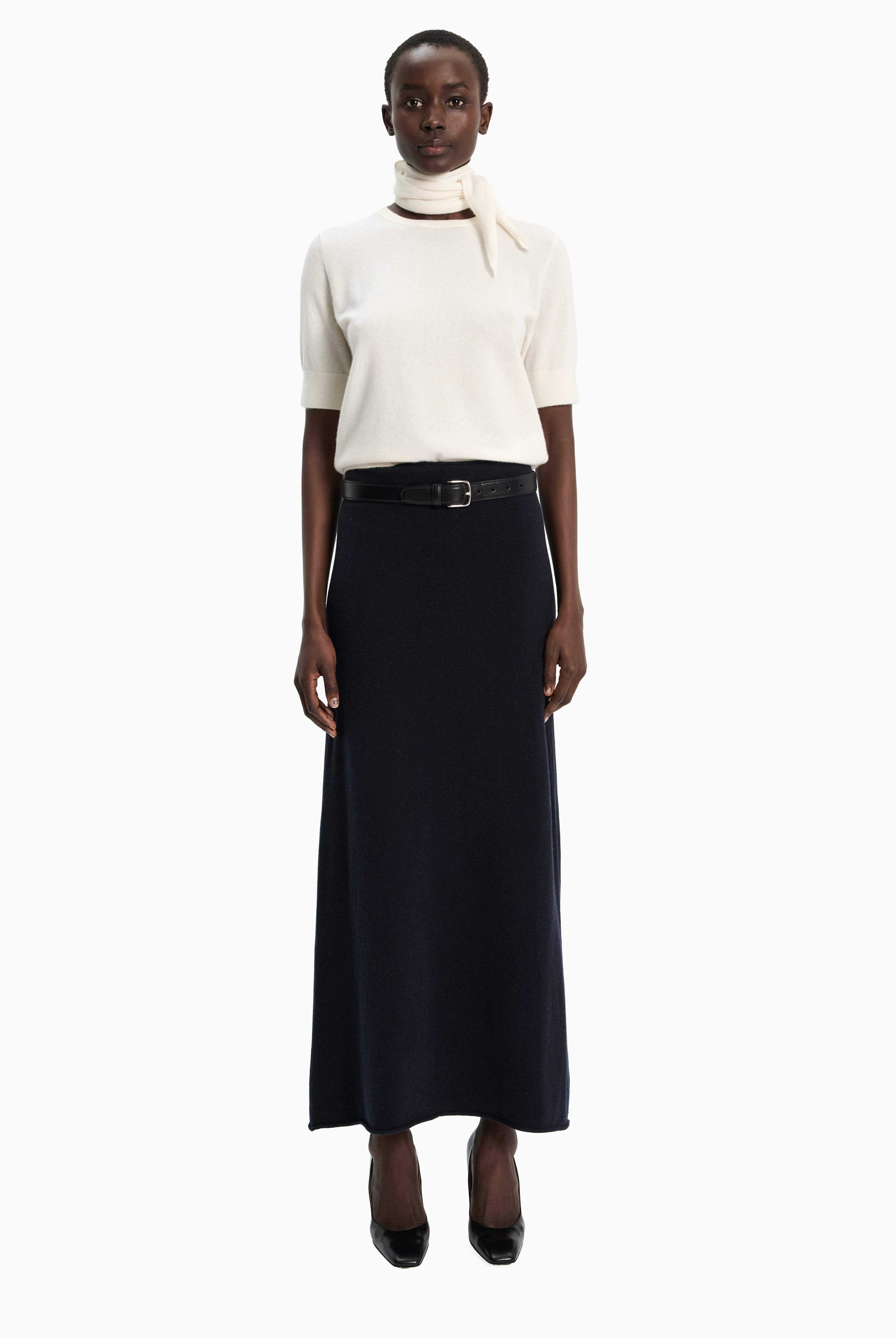 Parker cashmere Skirt - Navy – front view
