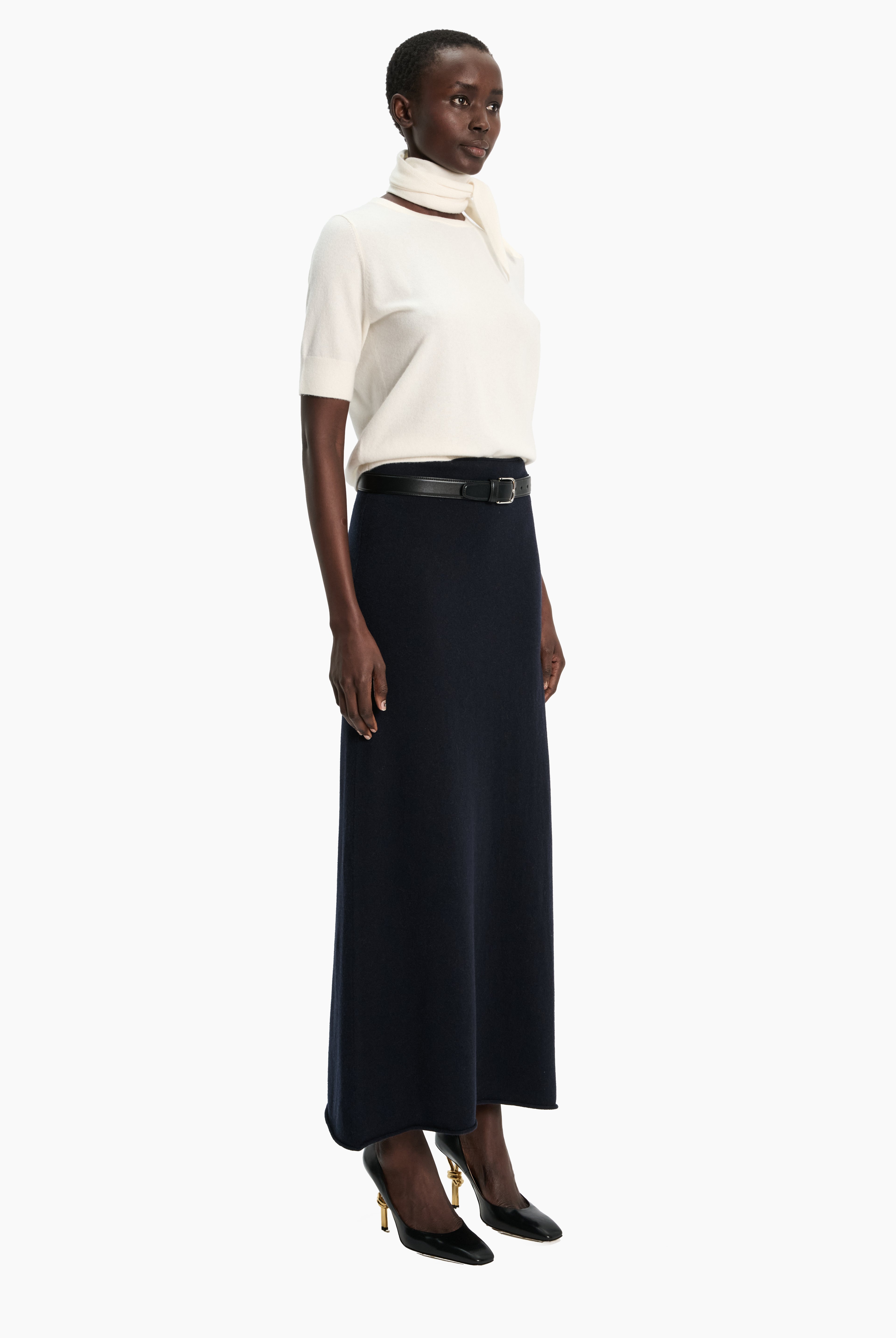 Parker cashmere Skirt - Navy – side view