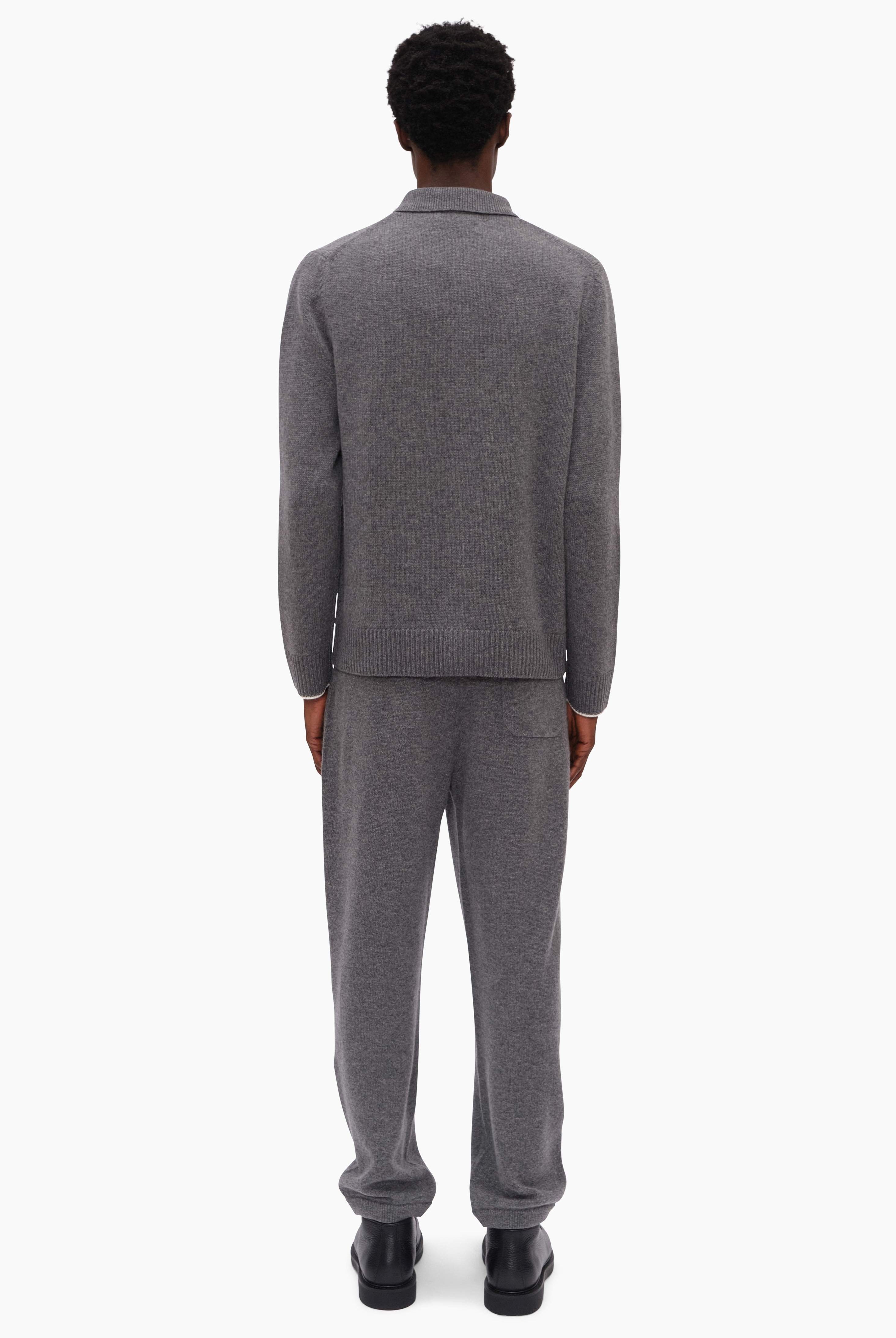 Mr Elliot cashmere Trousers - Granite Marl – back view