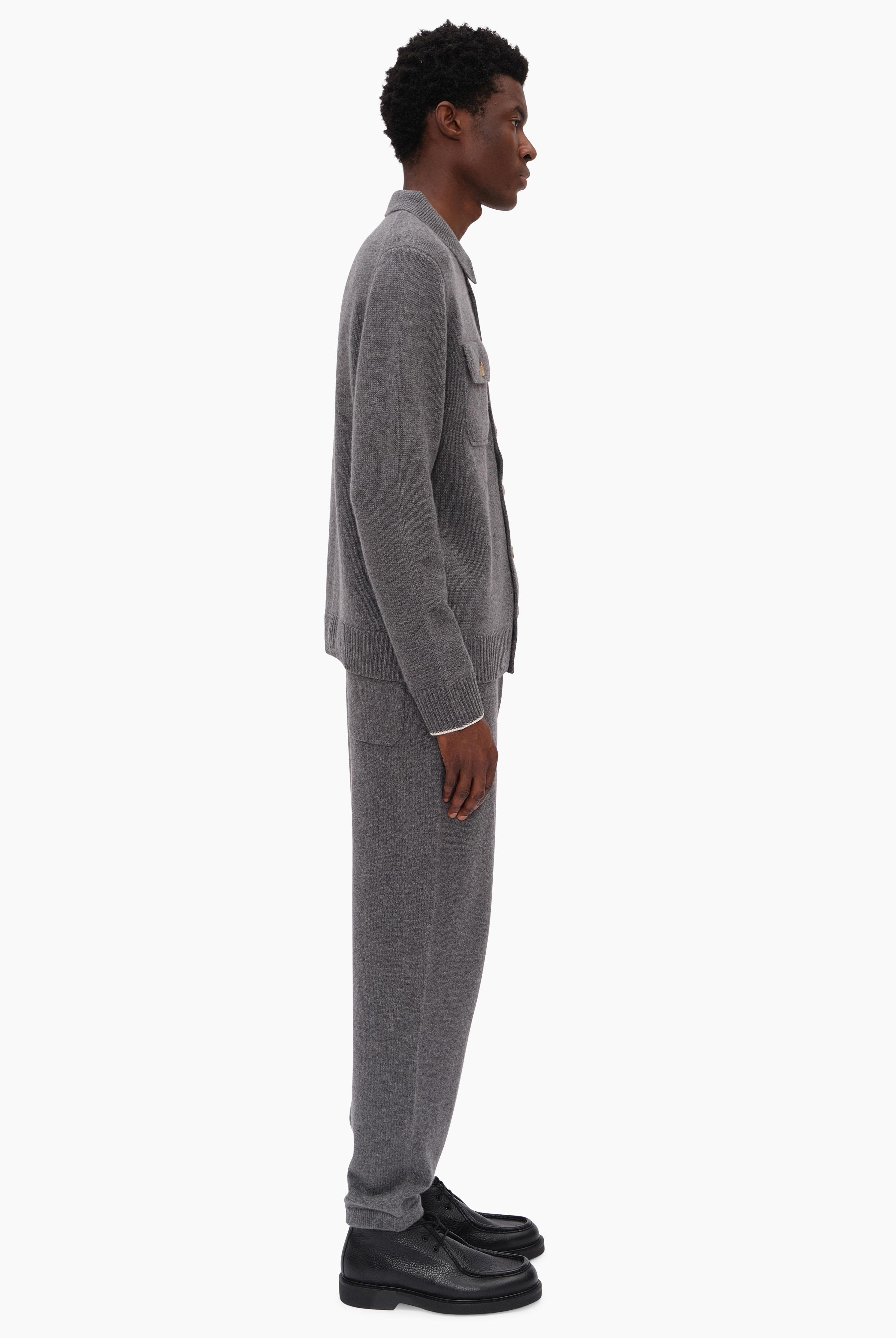 Mr Elliot cashmere Trousers - Granite Marl – side view