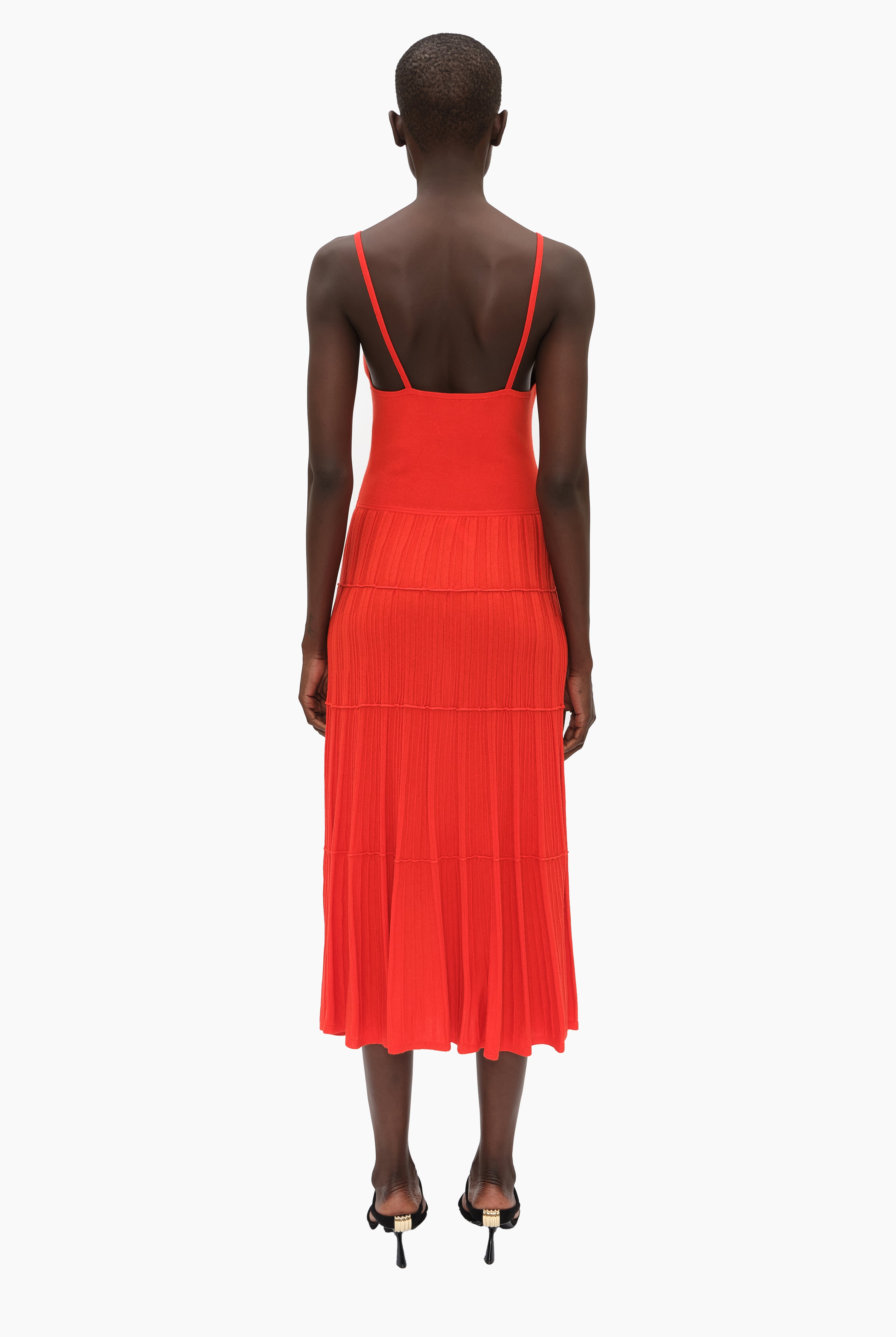 Rosemary cashmere Dress - Power Red – back view