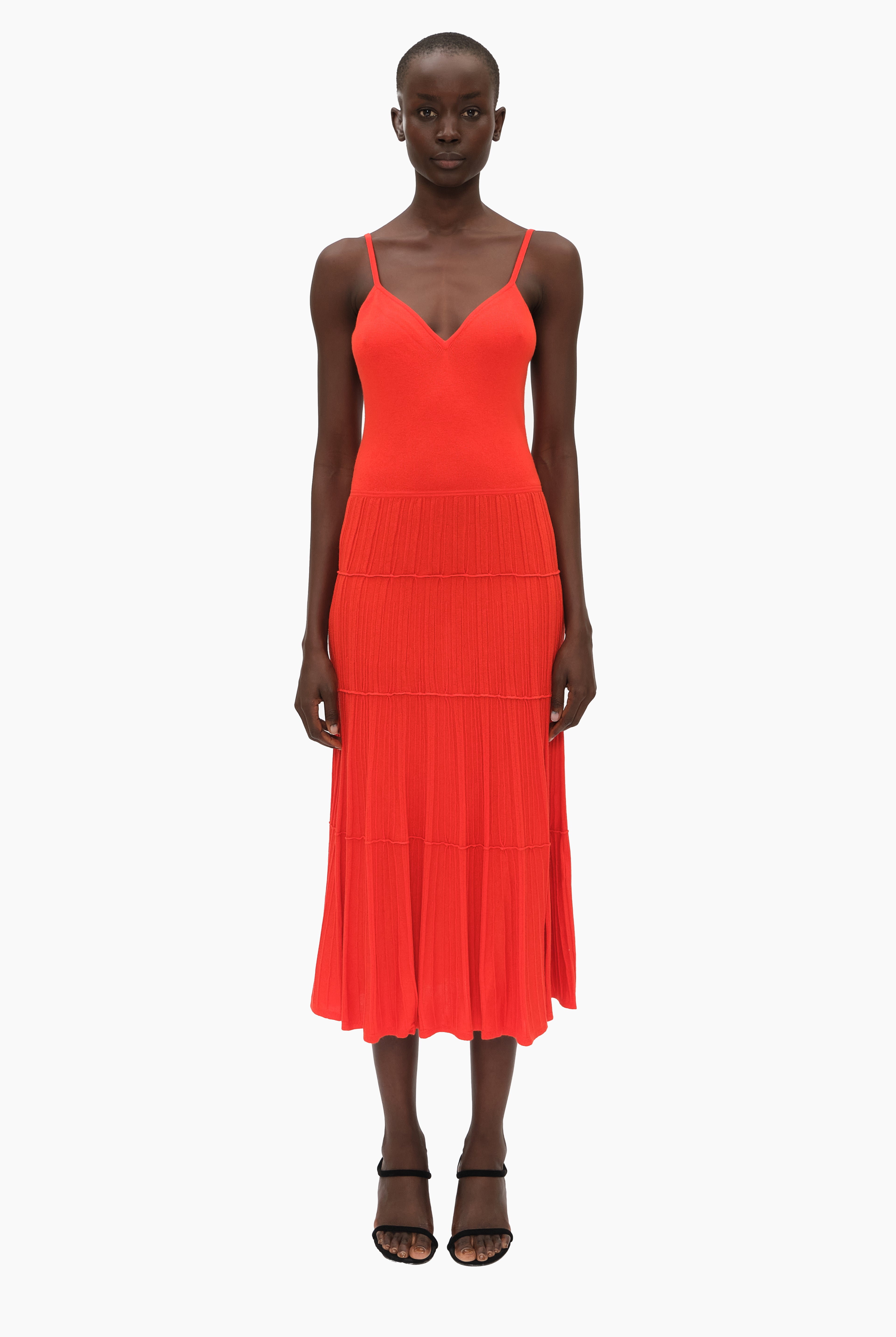 Rosemary cashmere Dress - Power Red – front view