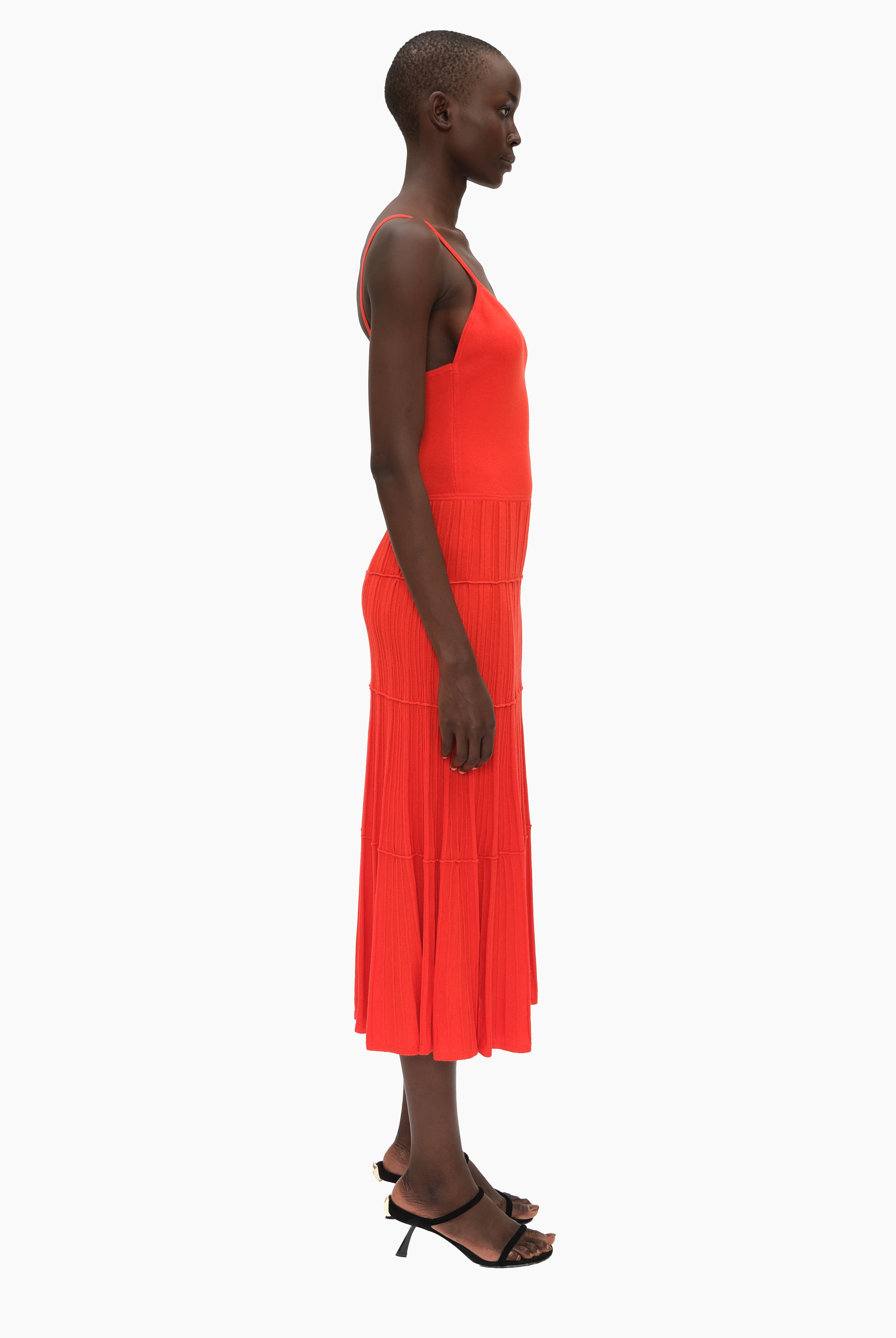 Rosemary cashmere Dress - Power Red – side view