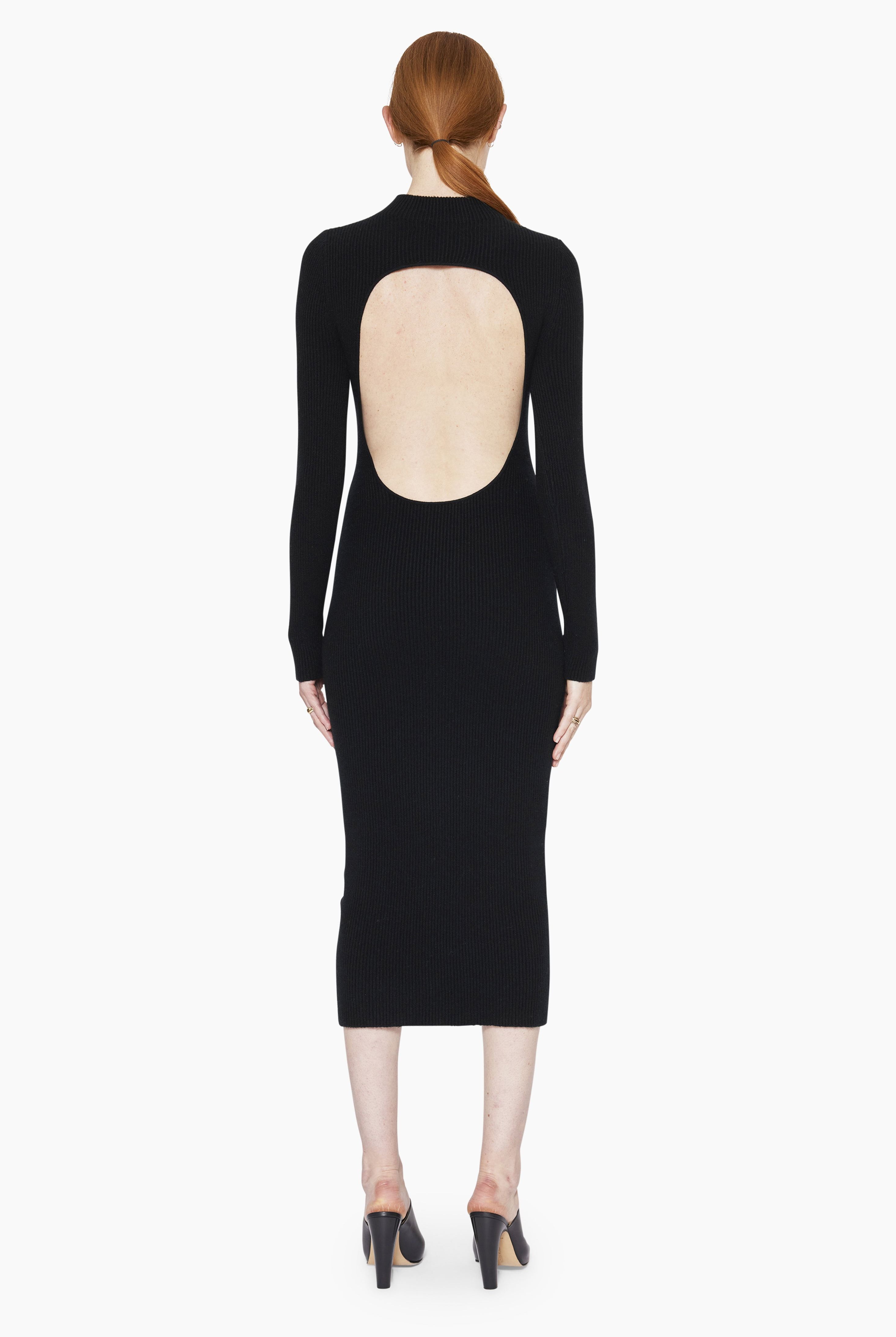 Sandy cashmere Dress - Black – back view