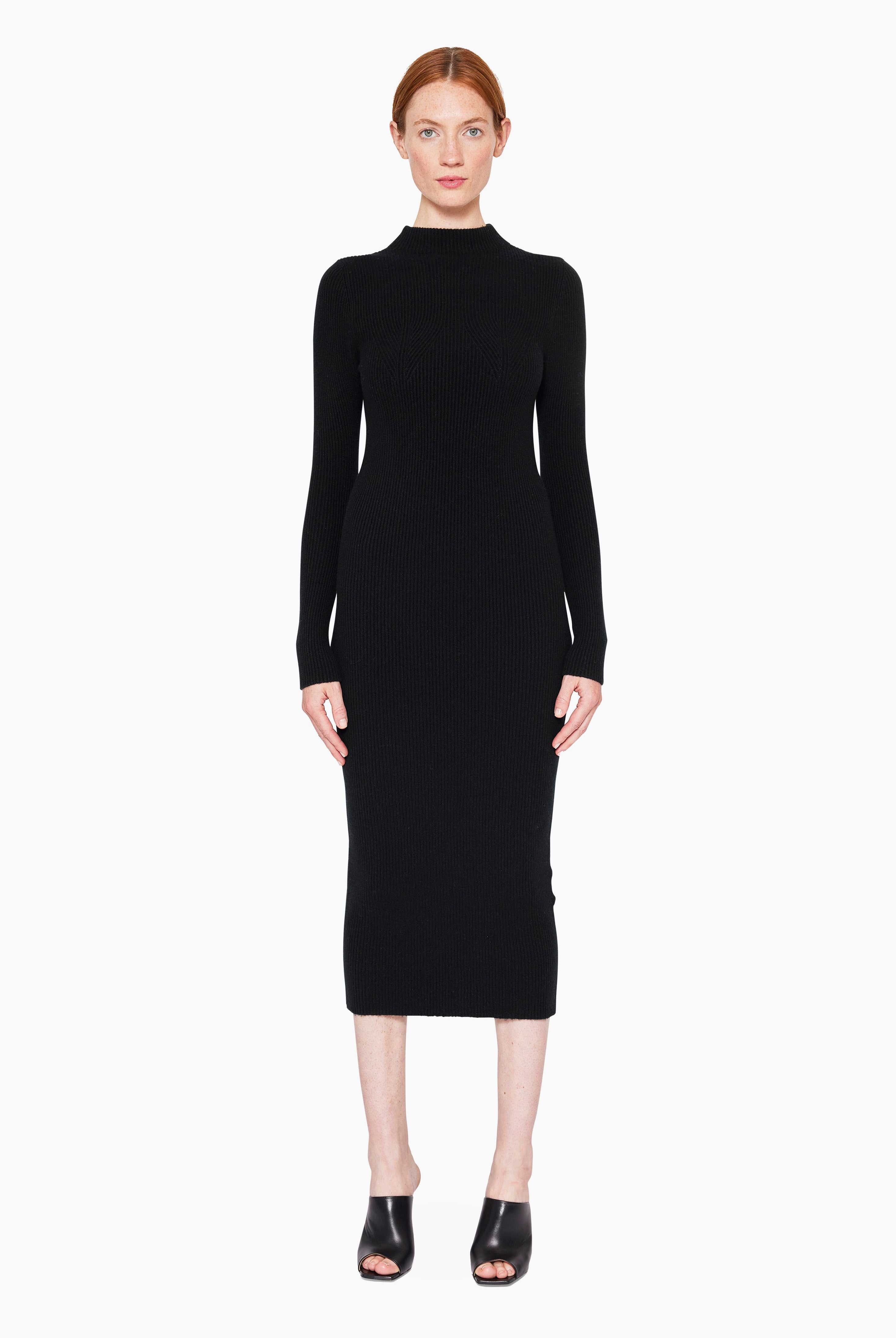 Sandy cashmere Dress - Black – front view