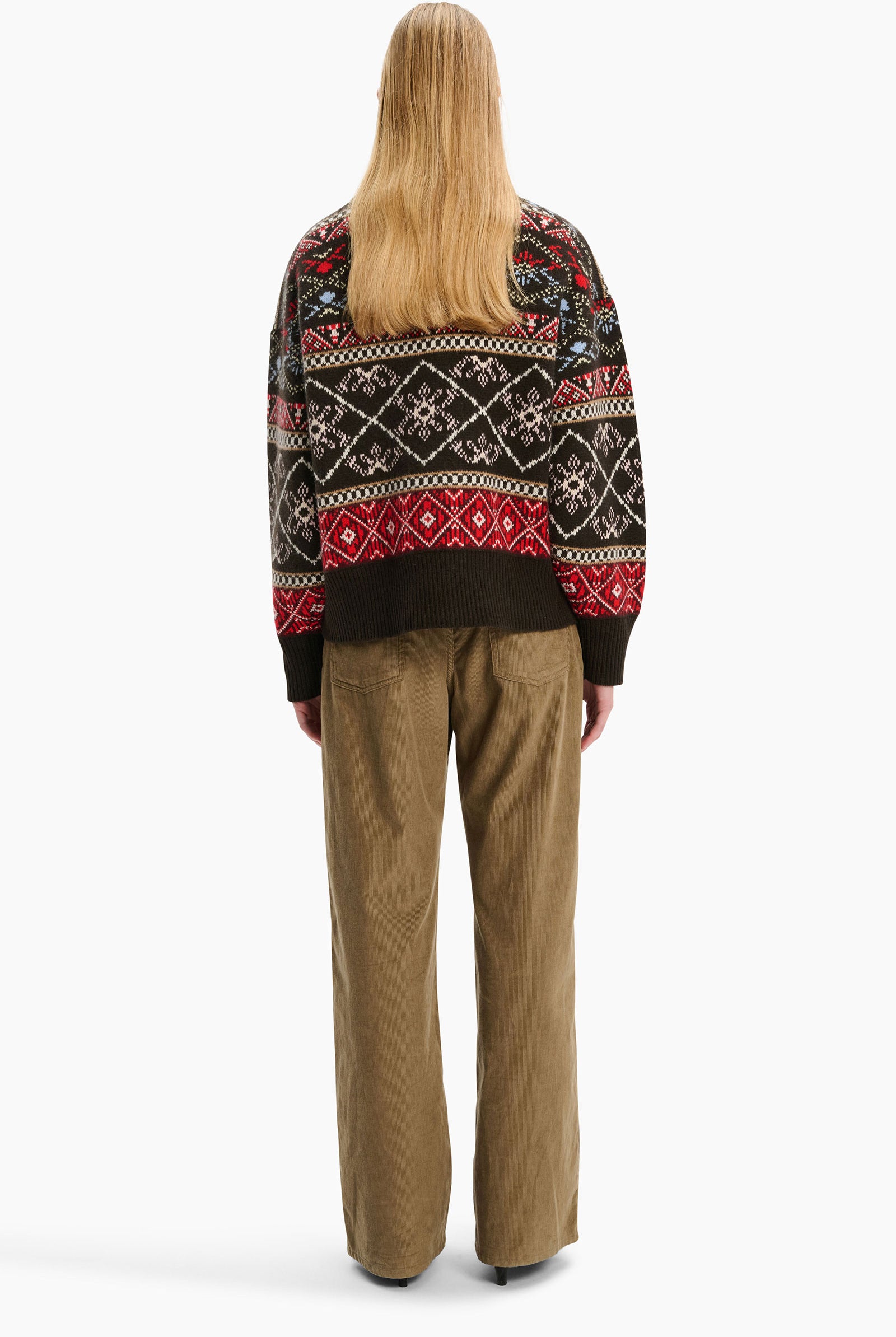 Snowmass cashmere Sweater - Multi Fairisle – back view