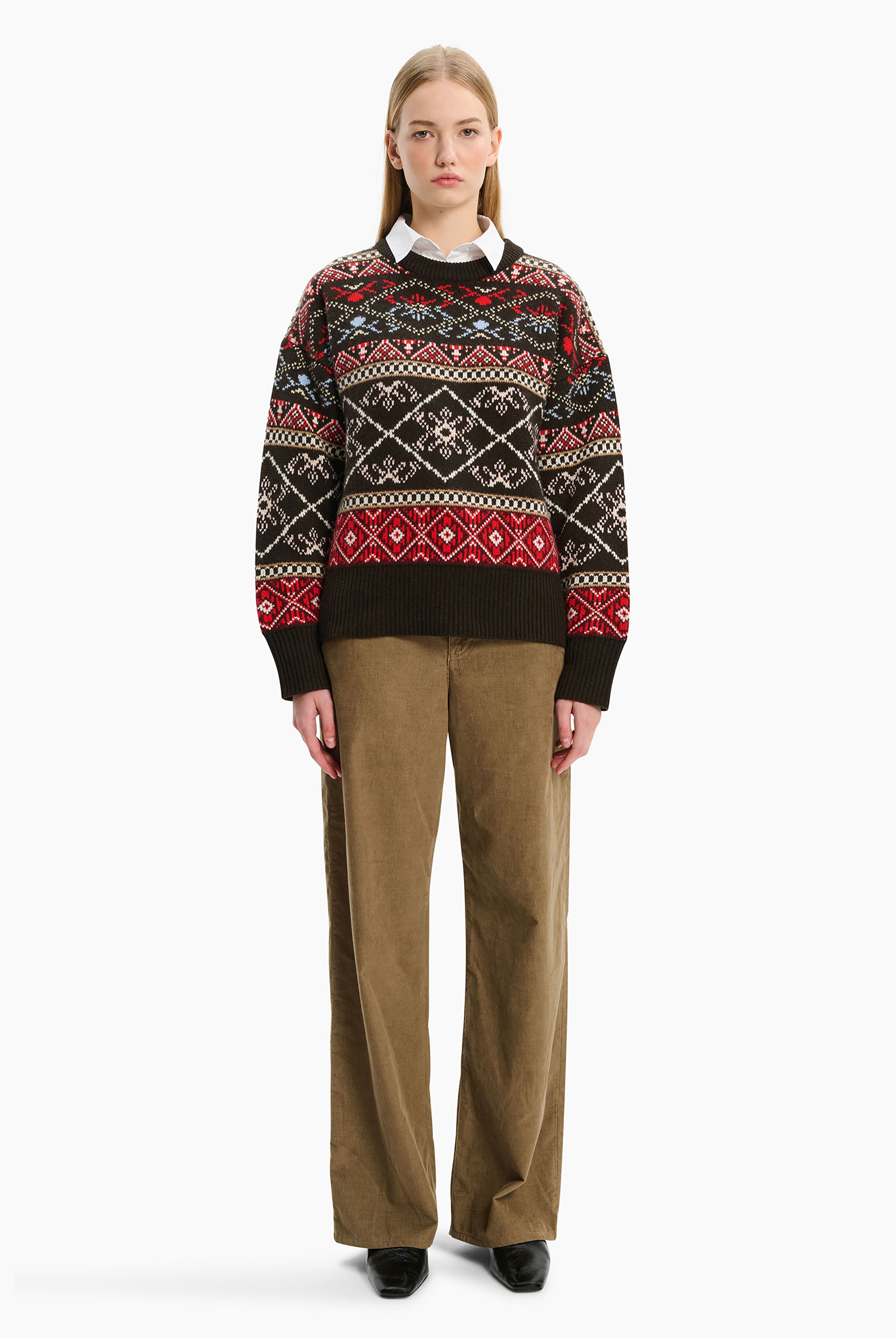 Snowmass cashmere Sweater - Multi Fairisle – front view