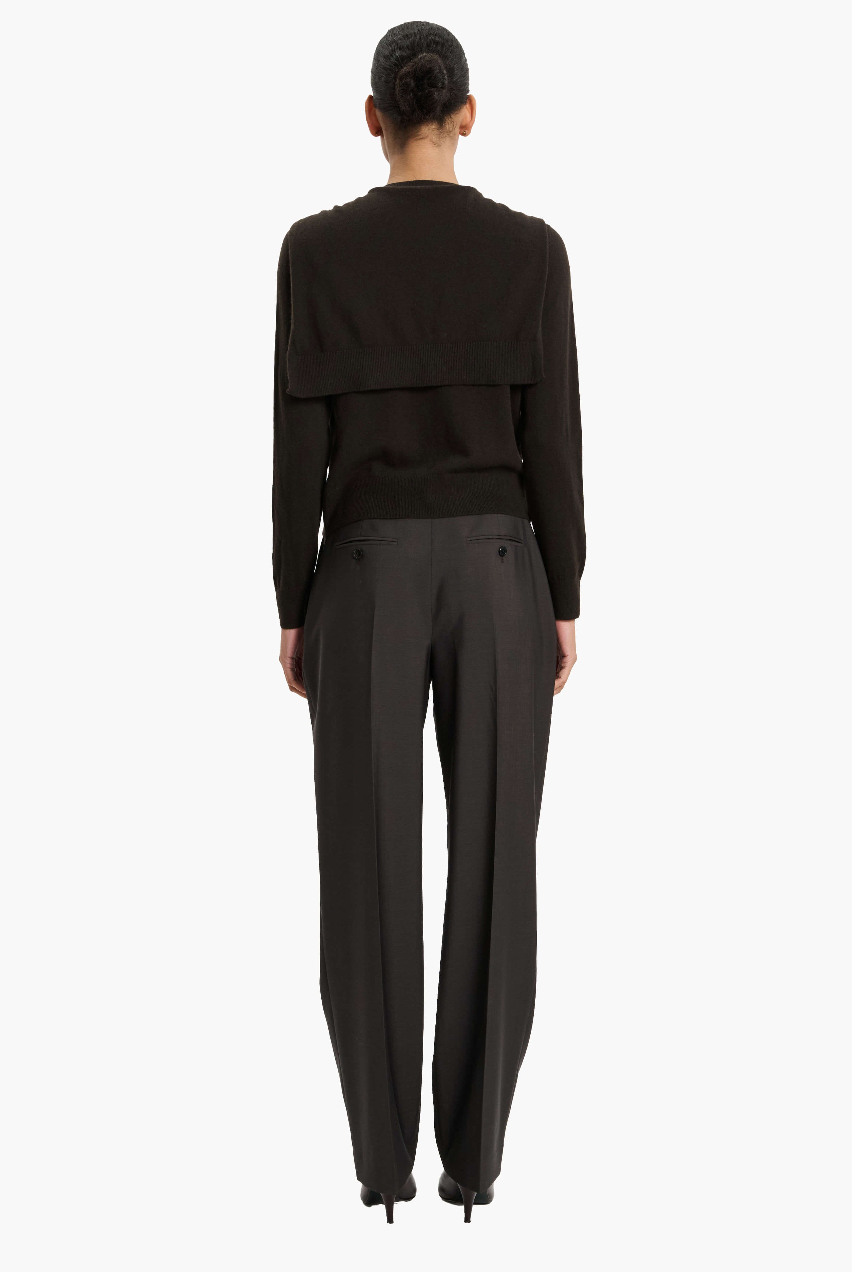 Sonja cashmere Sweater - Brown Wood – back view