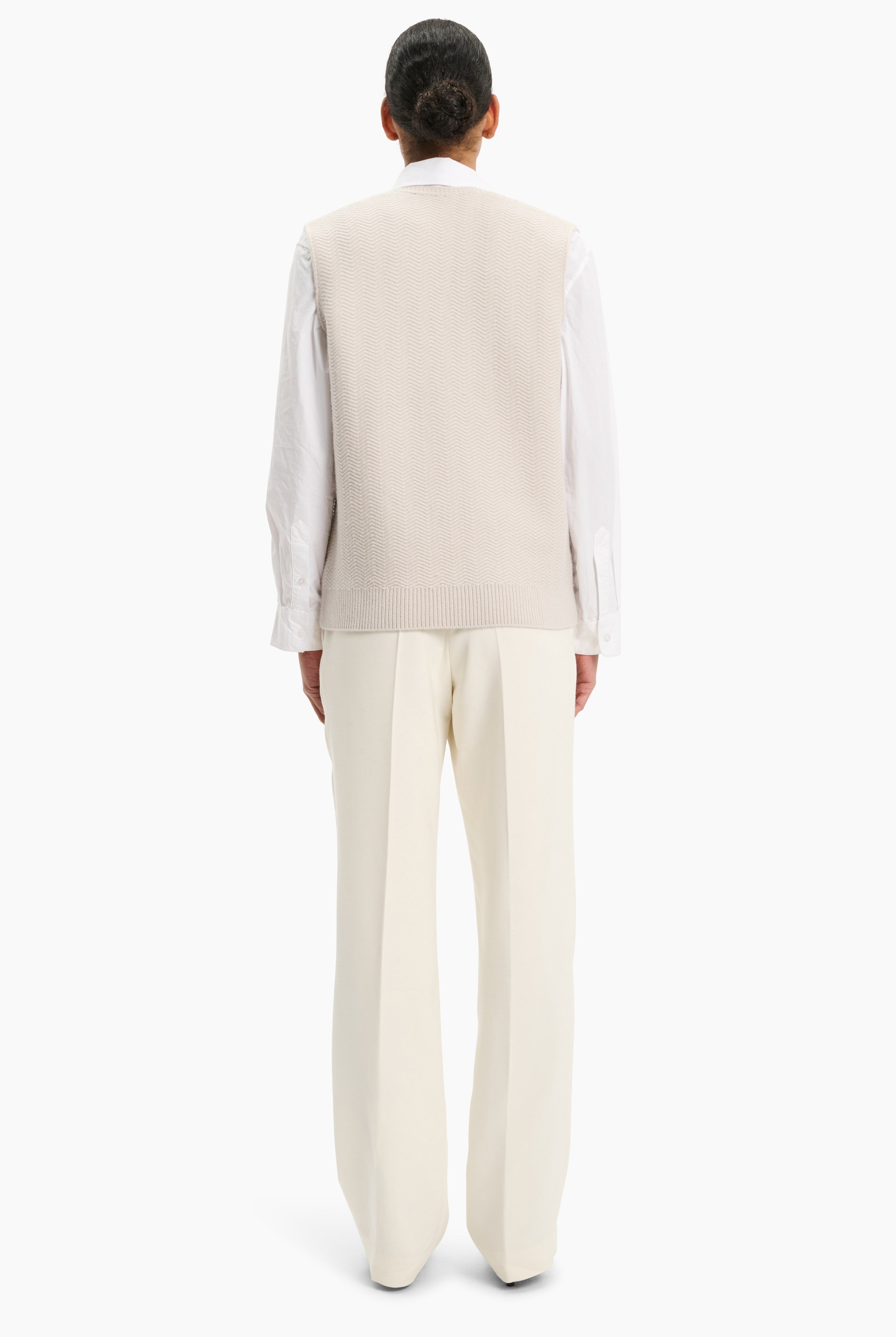 Southampton cashmere Vest - Dove – back view