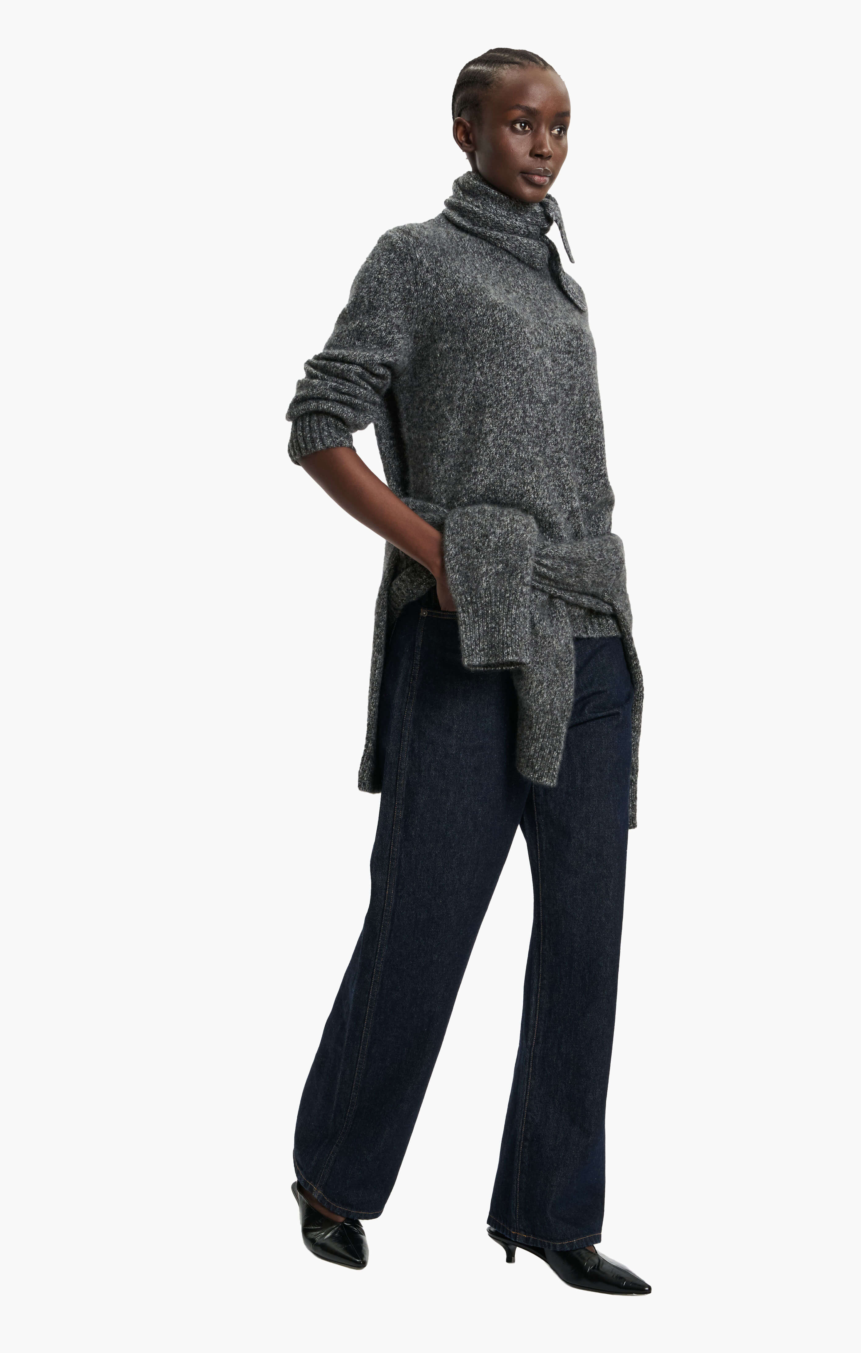 Verona cashmere Sweater with Scarf - Gallant – styling shot