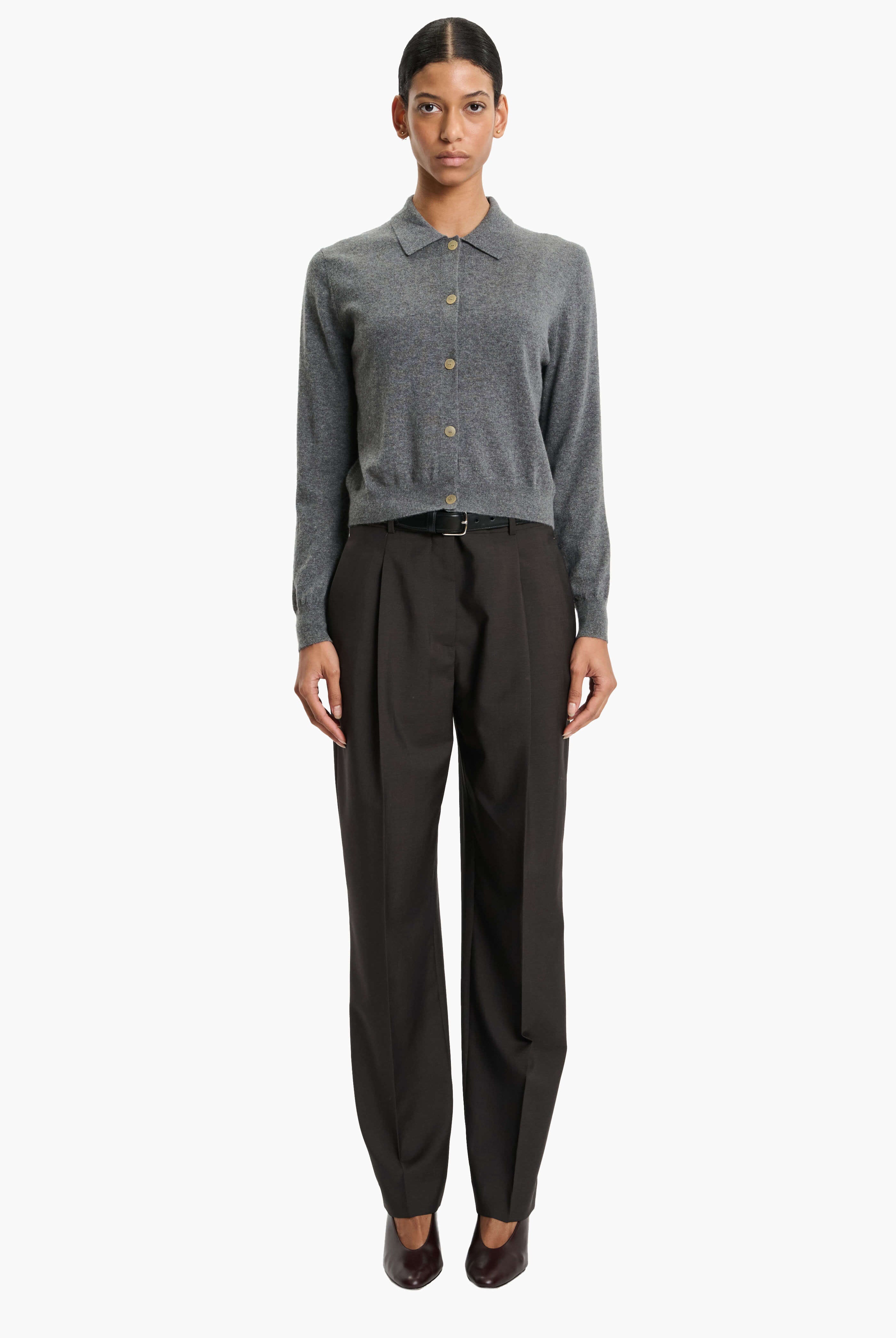 Wrexham cashmere Sweater - Granite Marl – front view