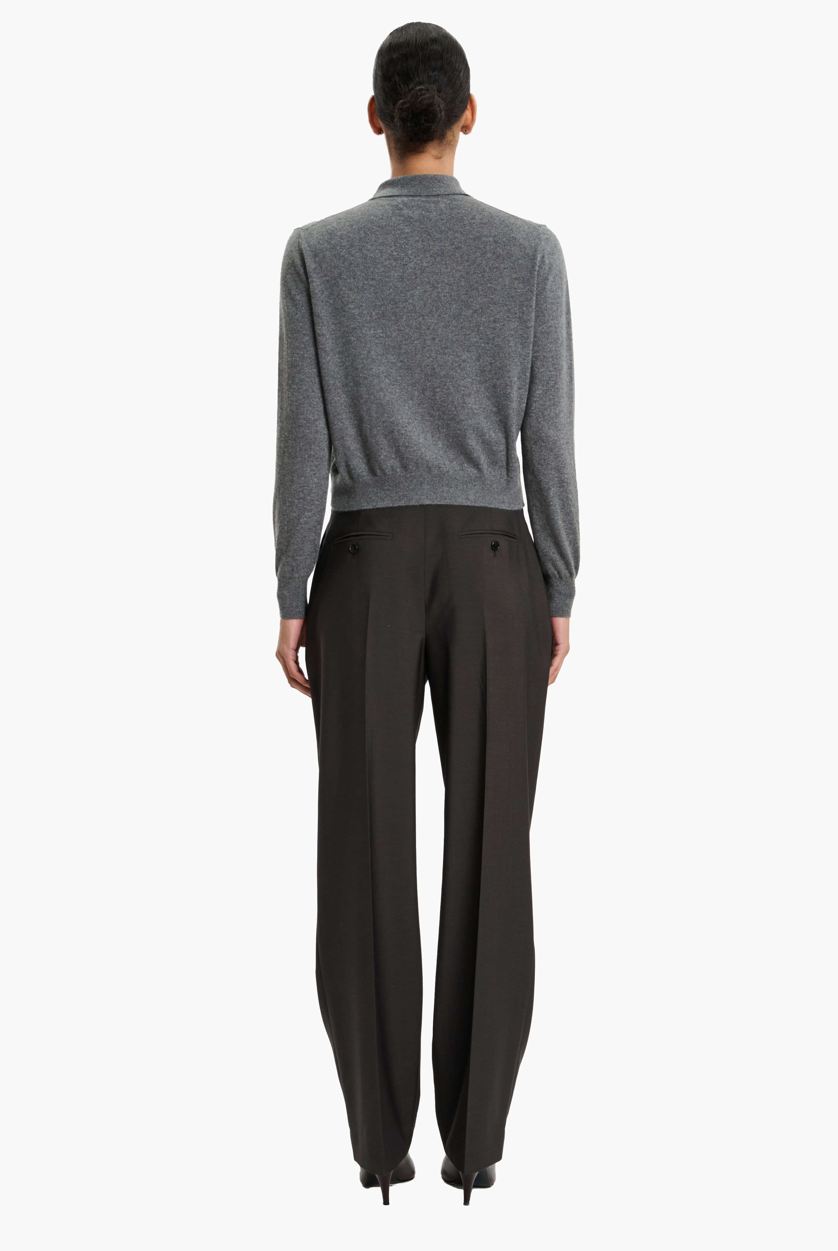 Wrexham cashmere Sweater - Granite Marl – back view