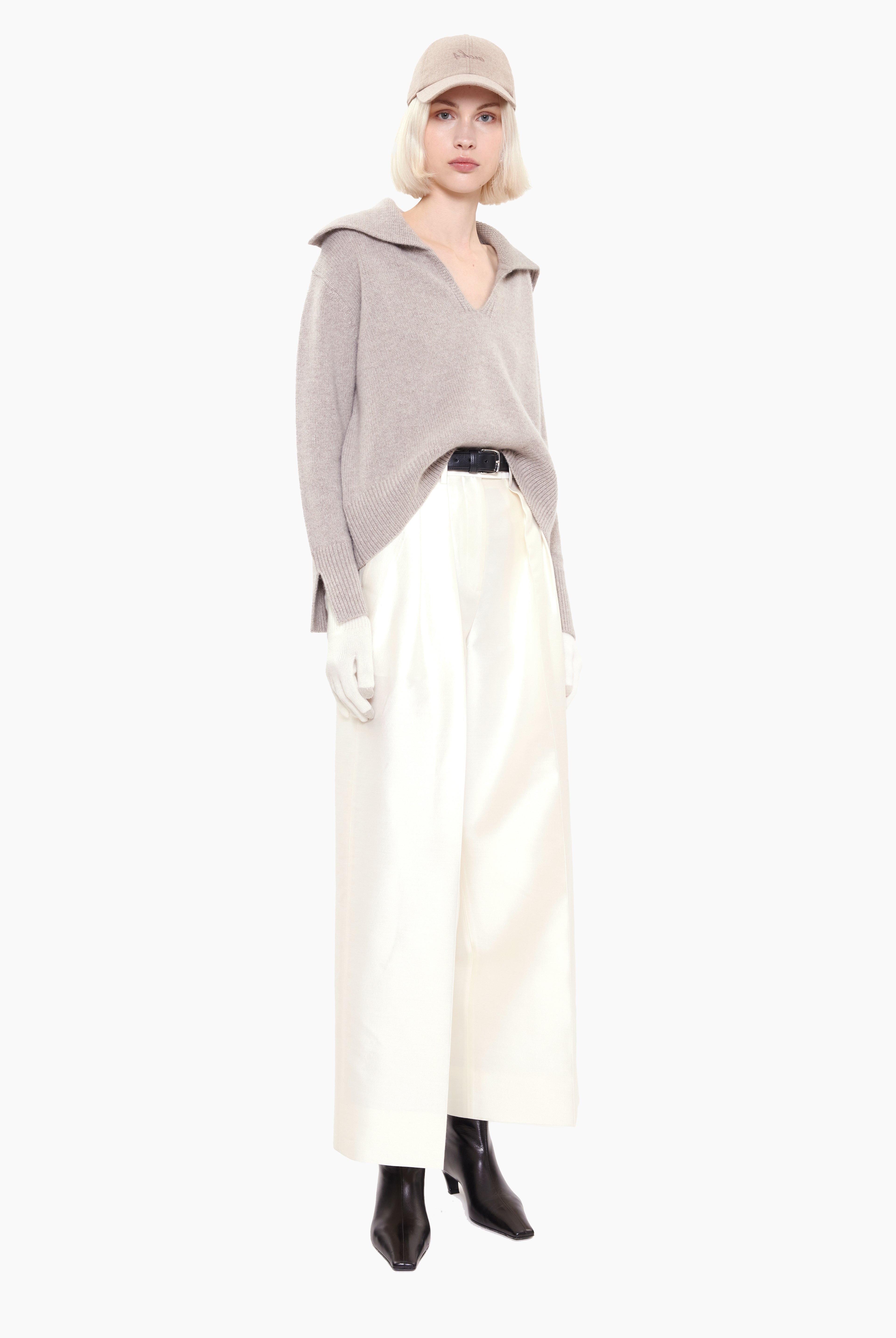 New Melody cashmere Trousers - Ivory – styling shot