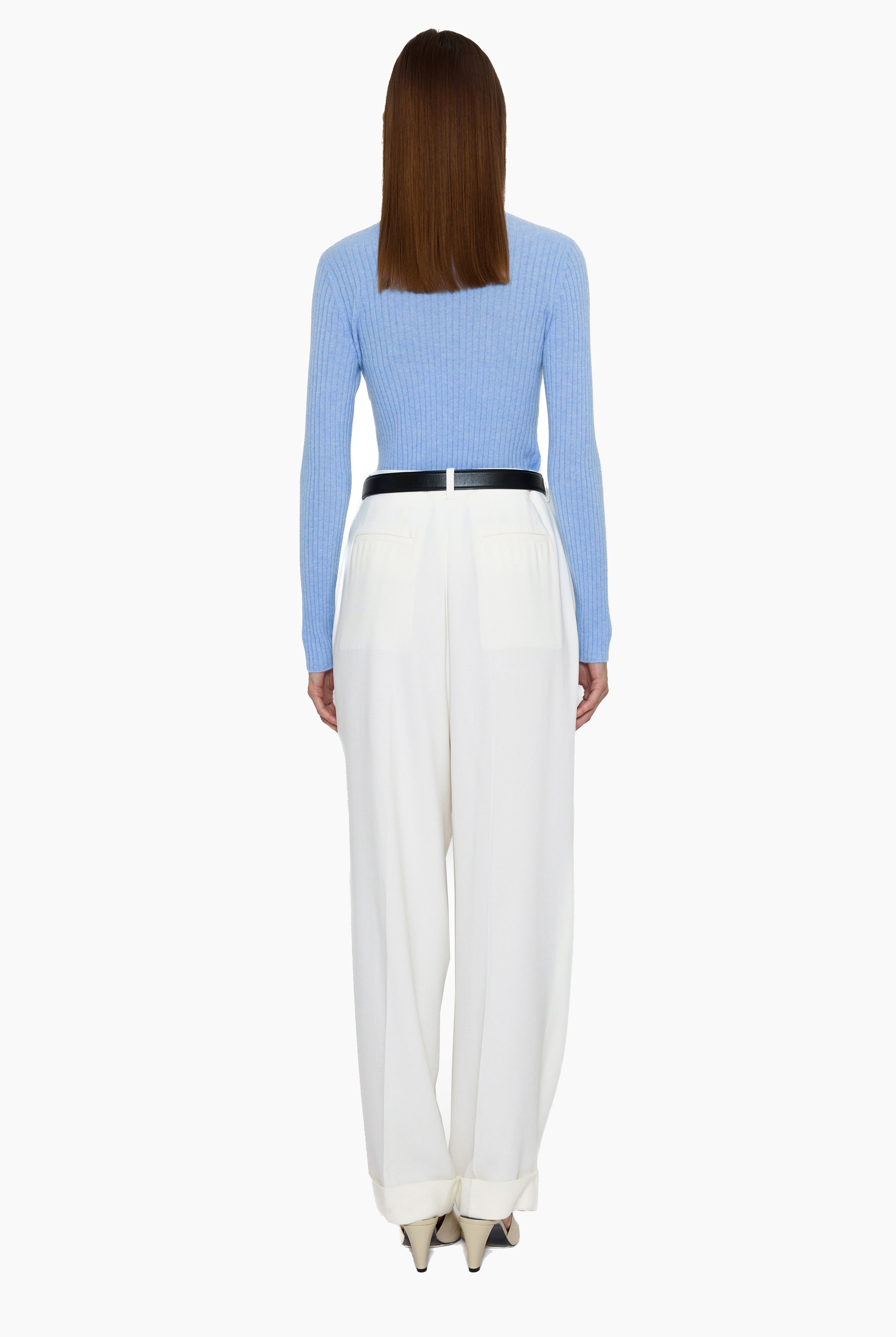 Ariana cashmere Sweater - Sky Melange – back view