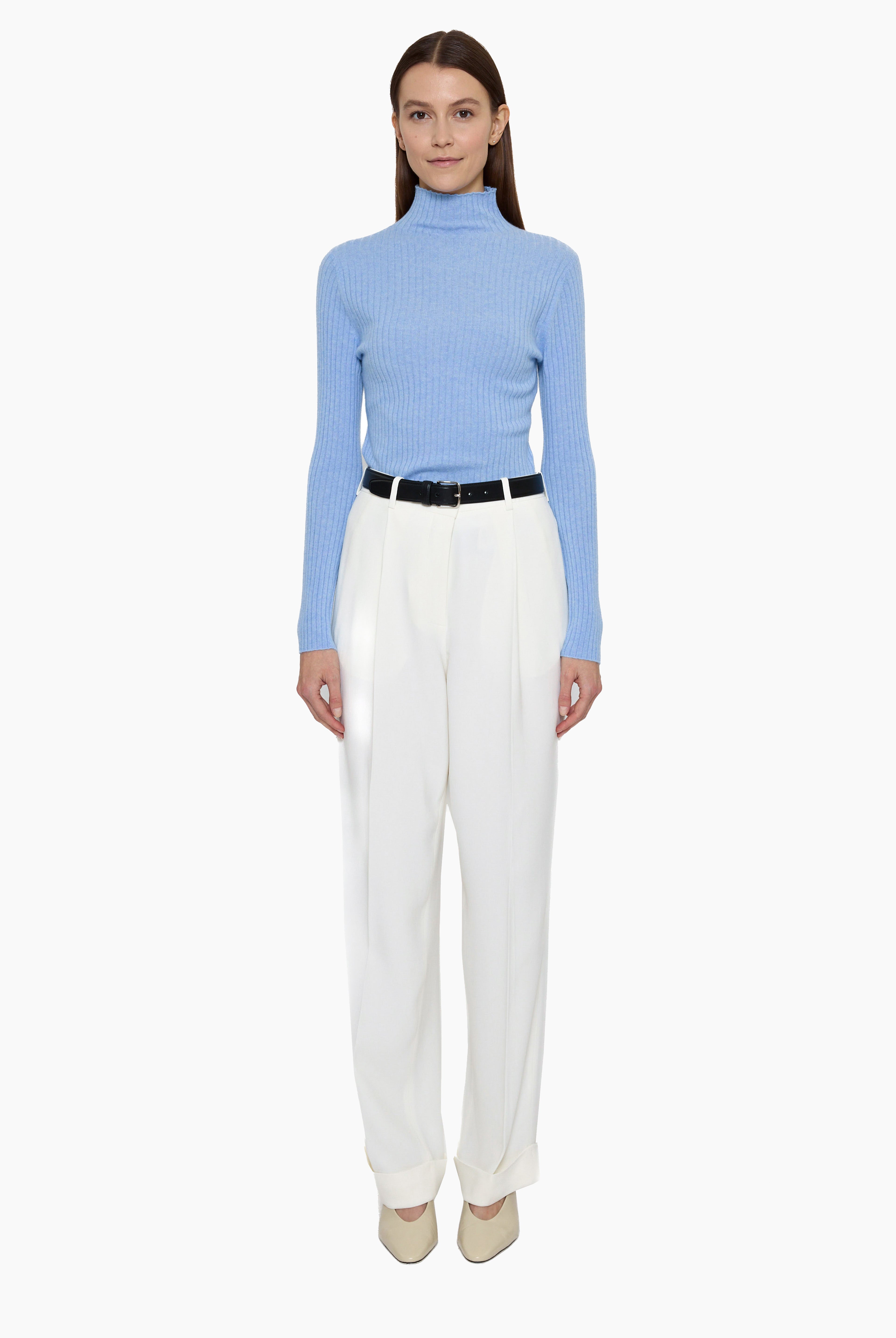 Ariana cashmere Sweater - Sky Melange – front view