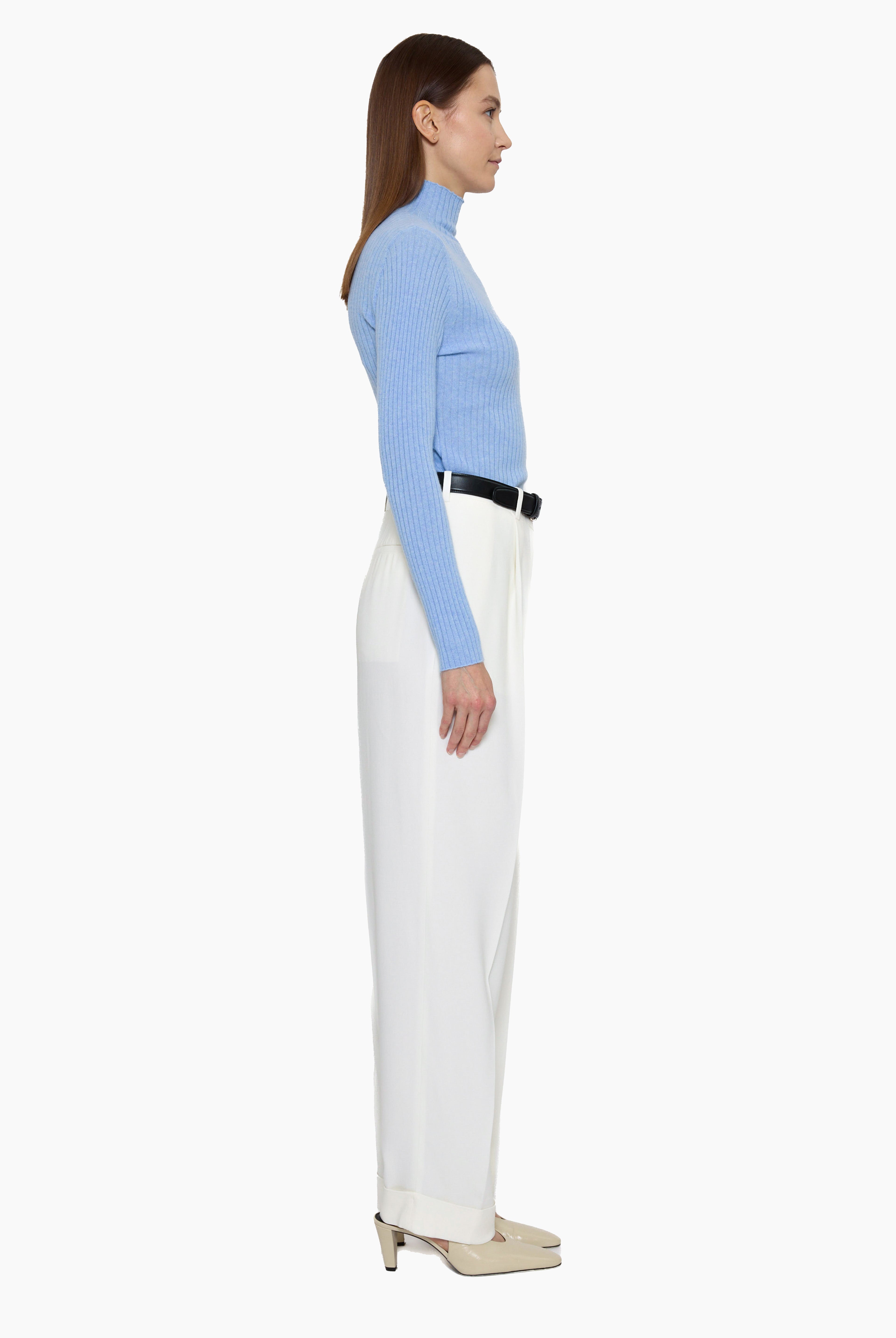 Ariana cashmere Sweater - Sky Melange – side view