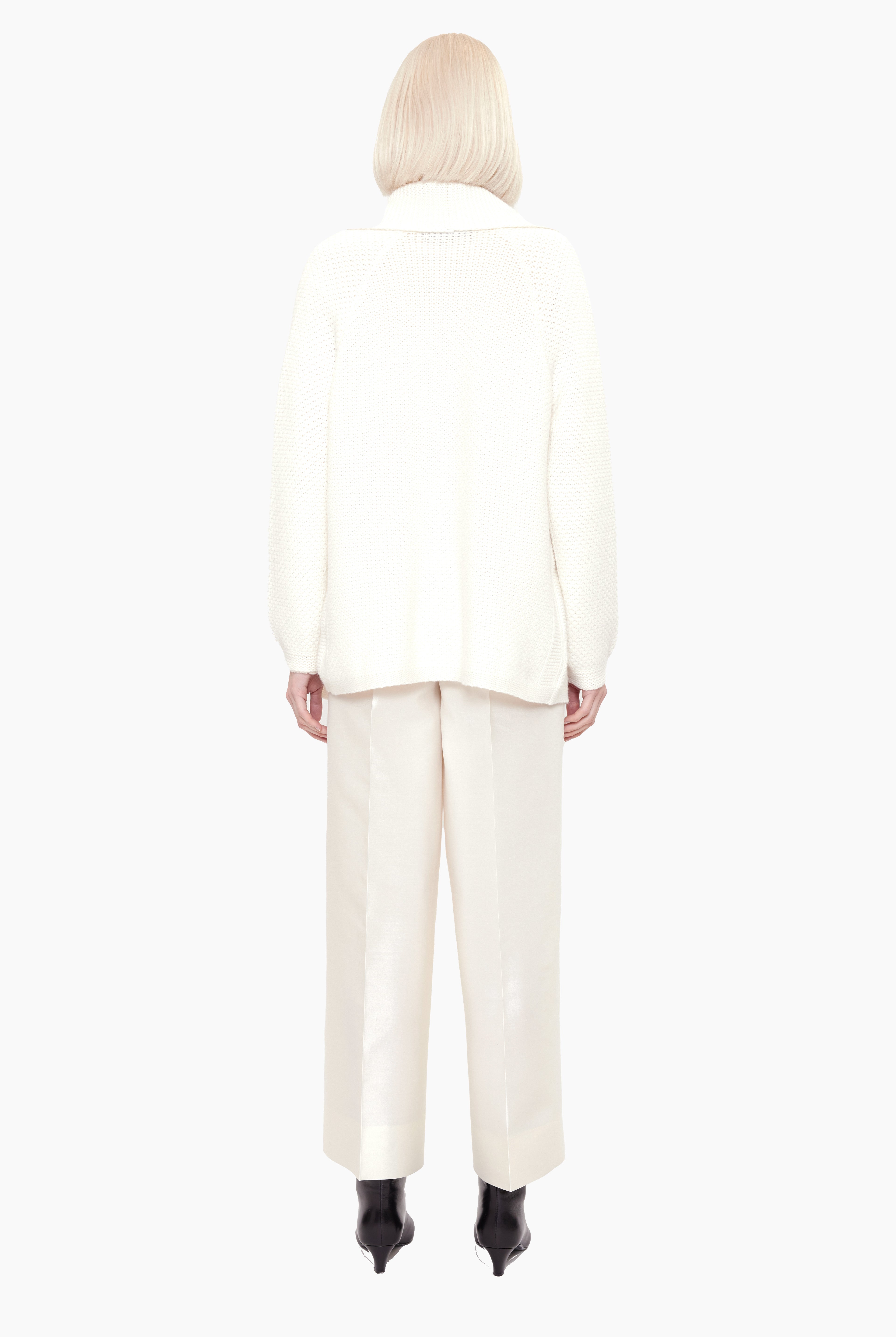Chantel cashmere Cardigan - Ivory – back view