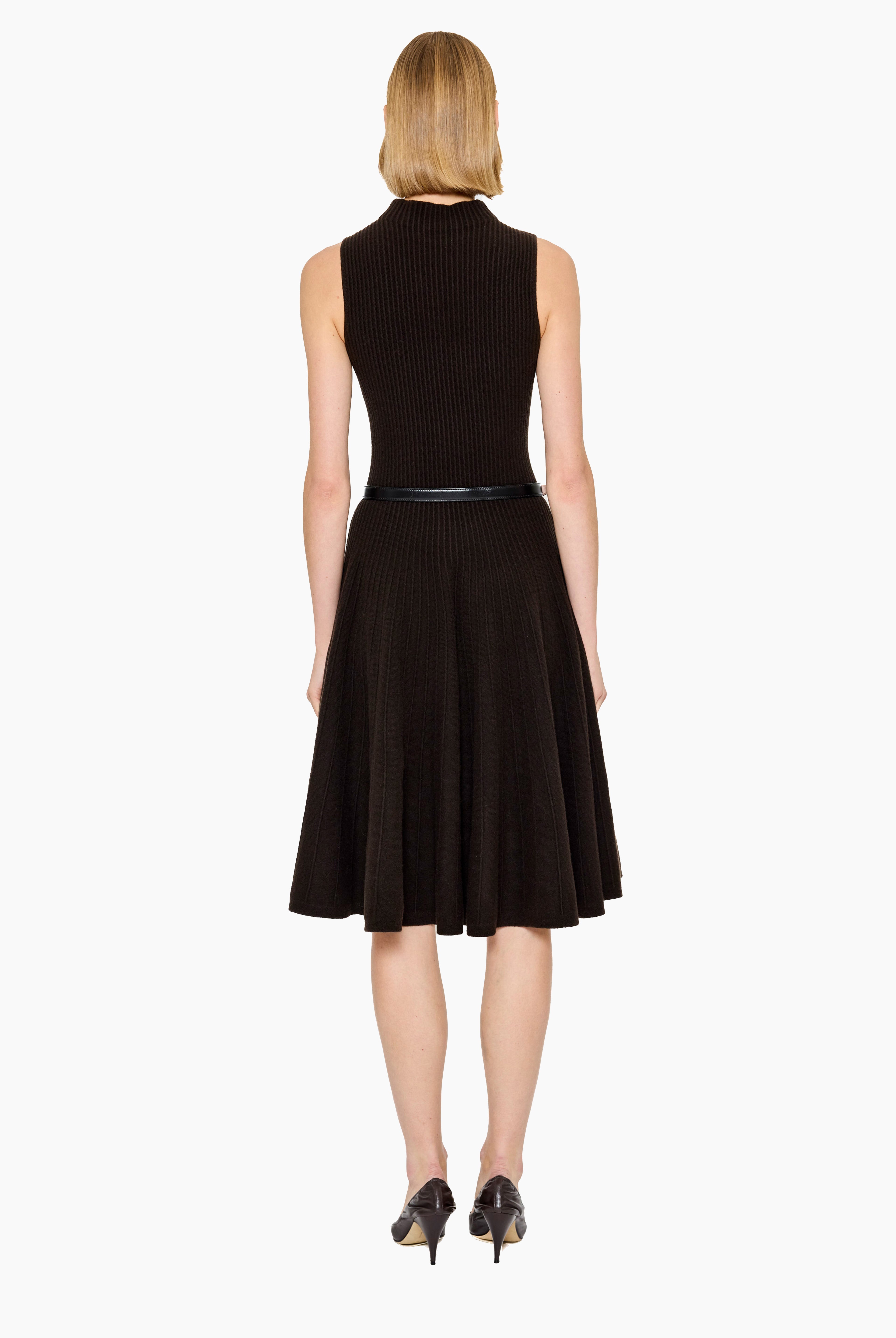 Darla cashmere Dress - Brown Wood – back view