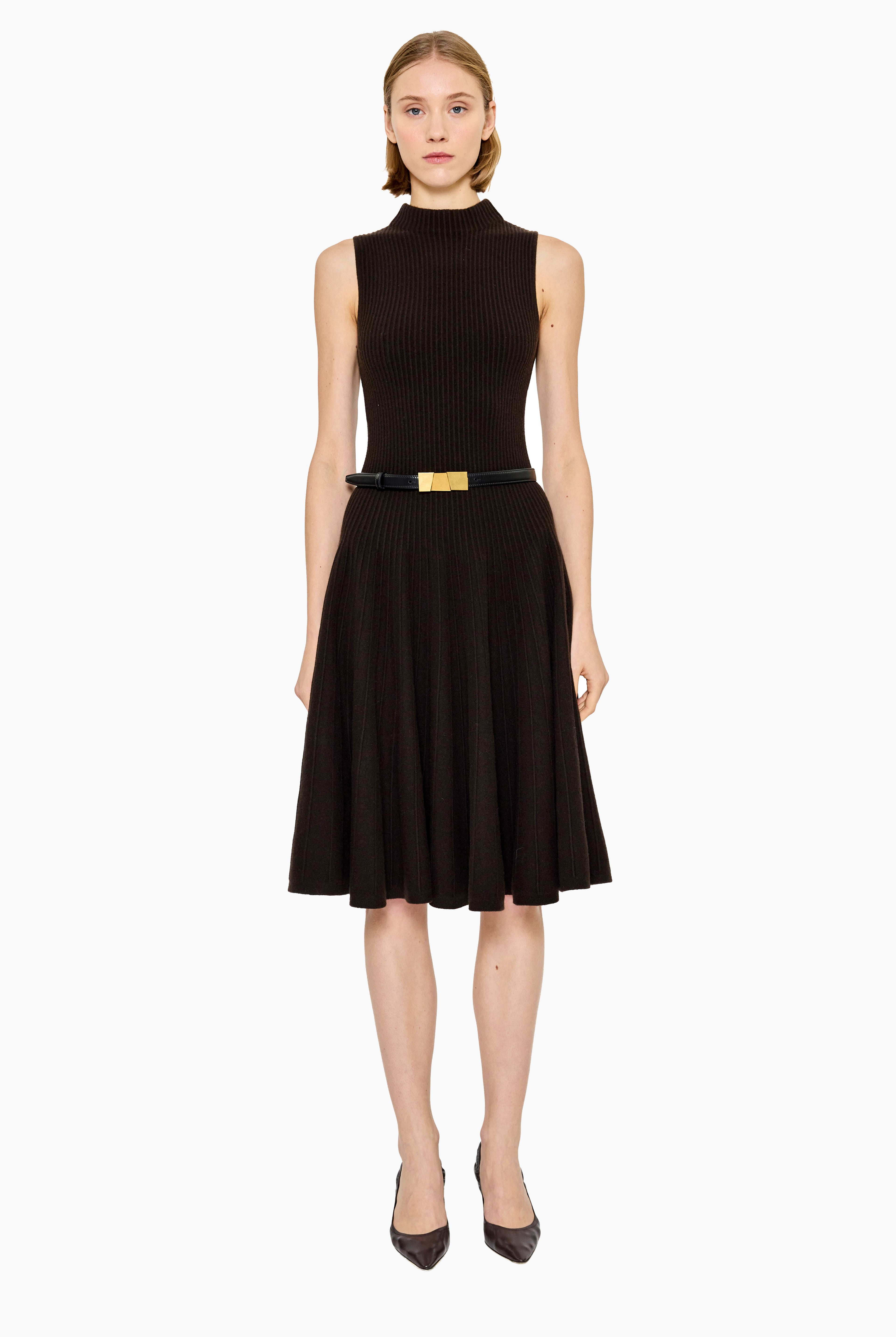 Darla cashmere Dress - Brown Wood
