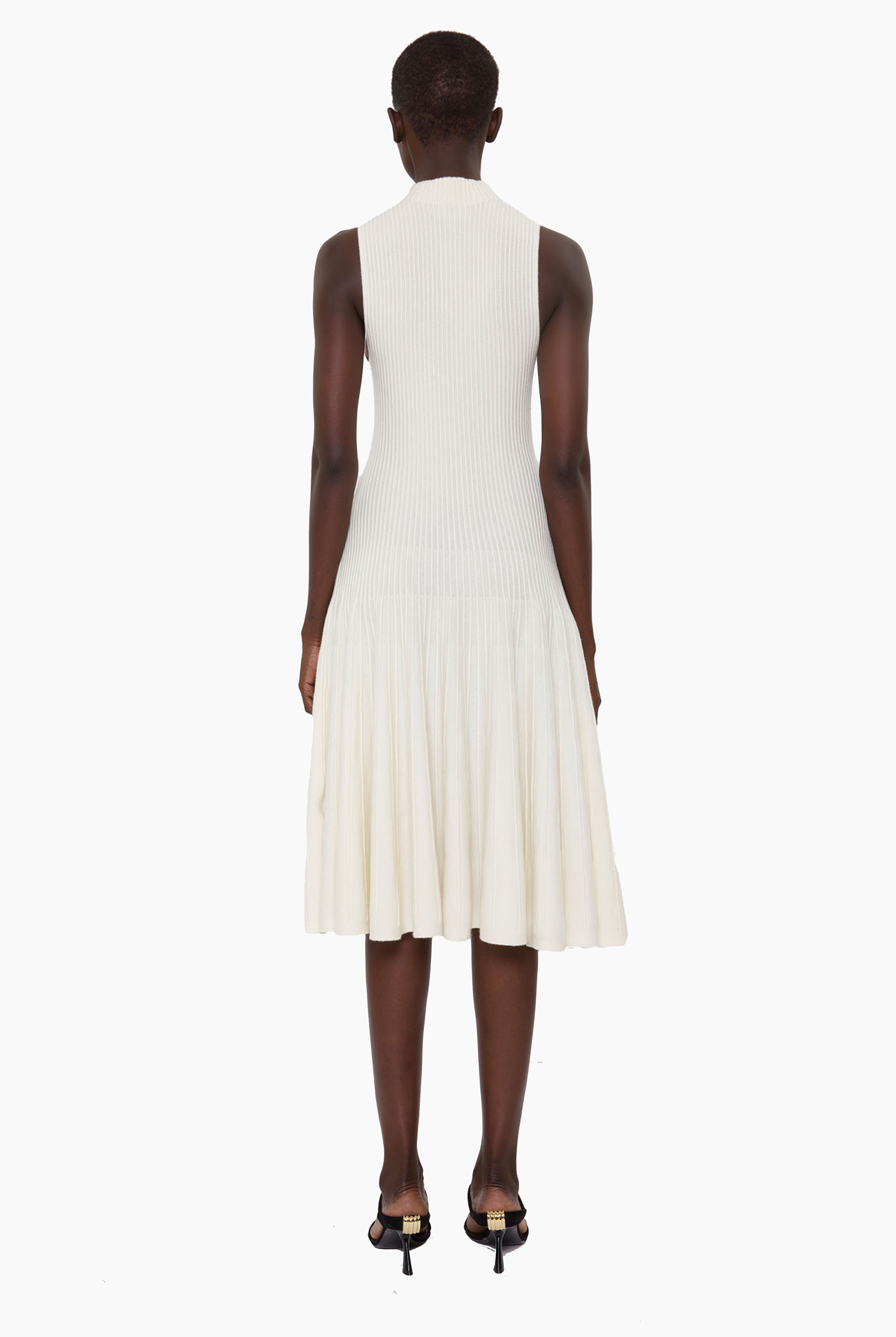 Darla cashmere Dress - Ivory – back view