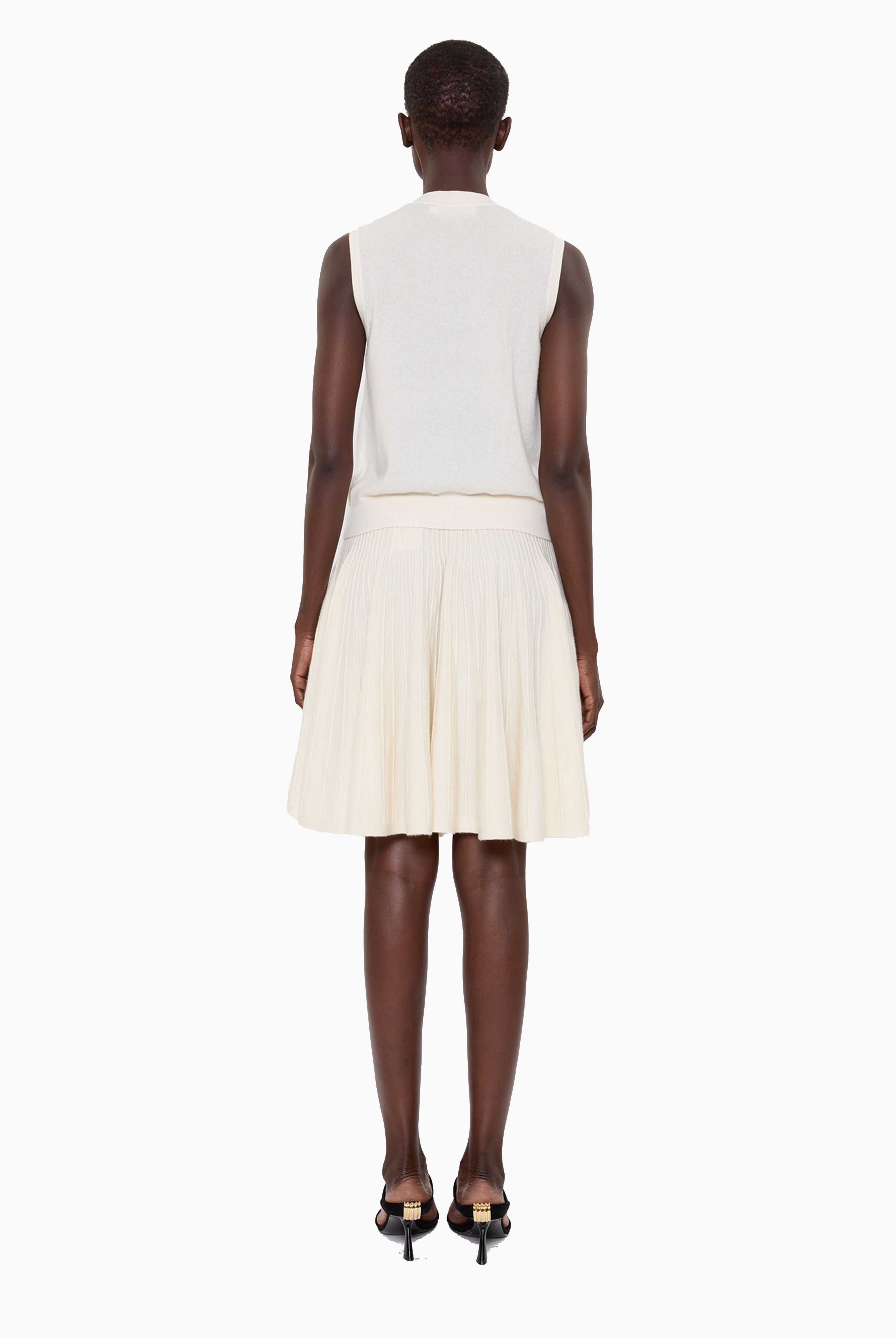 Dixi cashmere Skirt - Ivory – back view