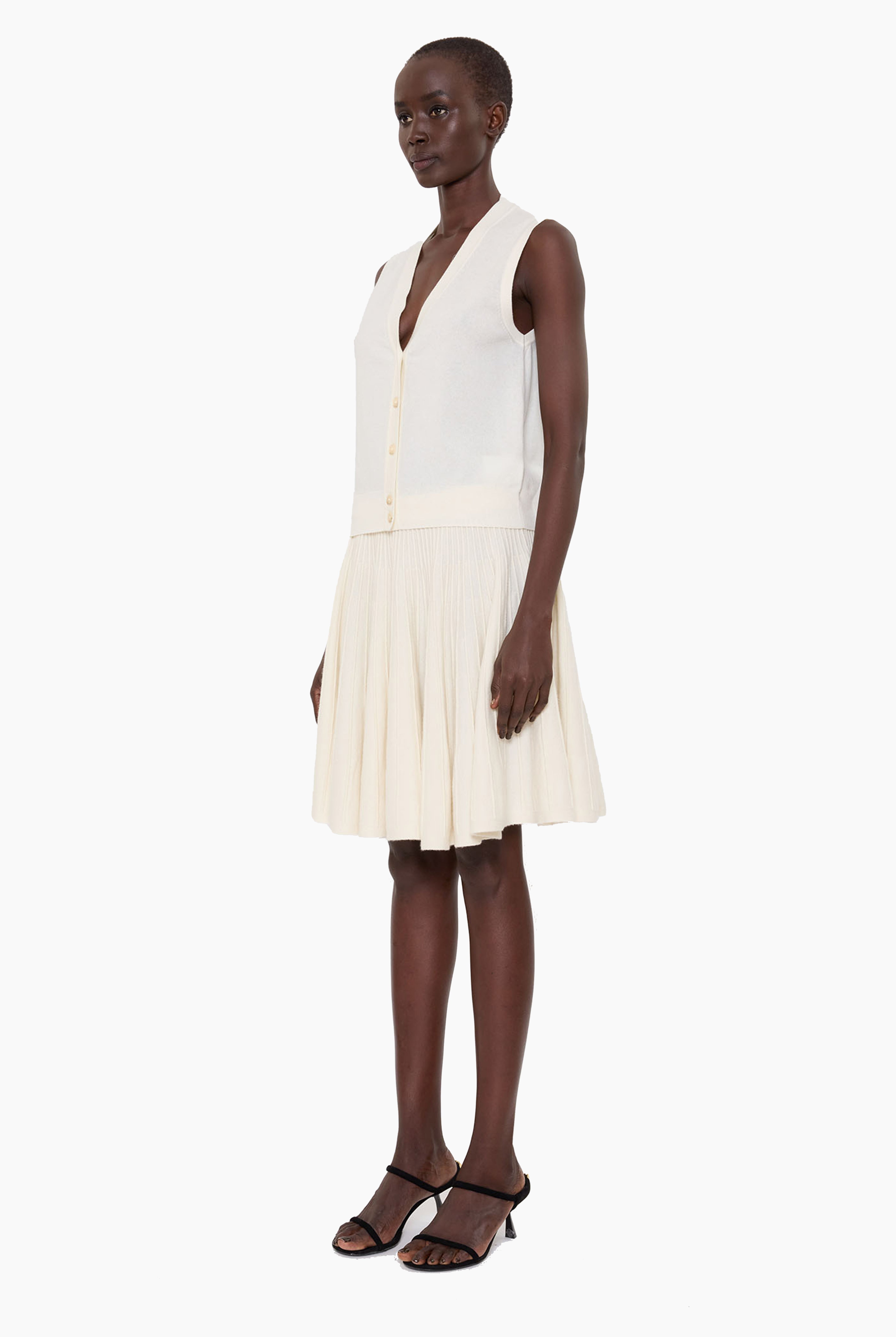 Dixi cashmere Skirt - Ivory – side view