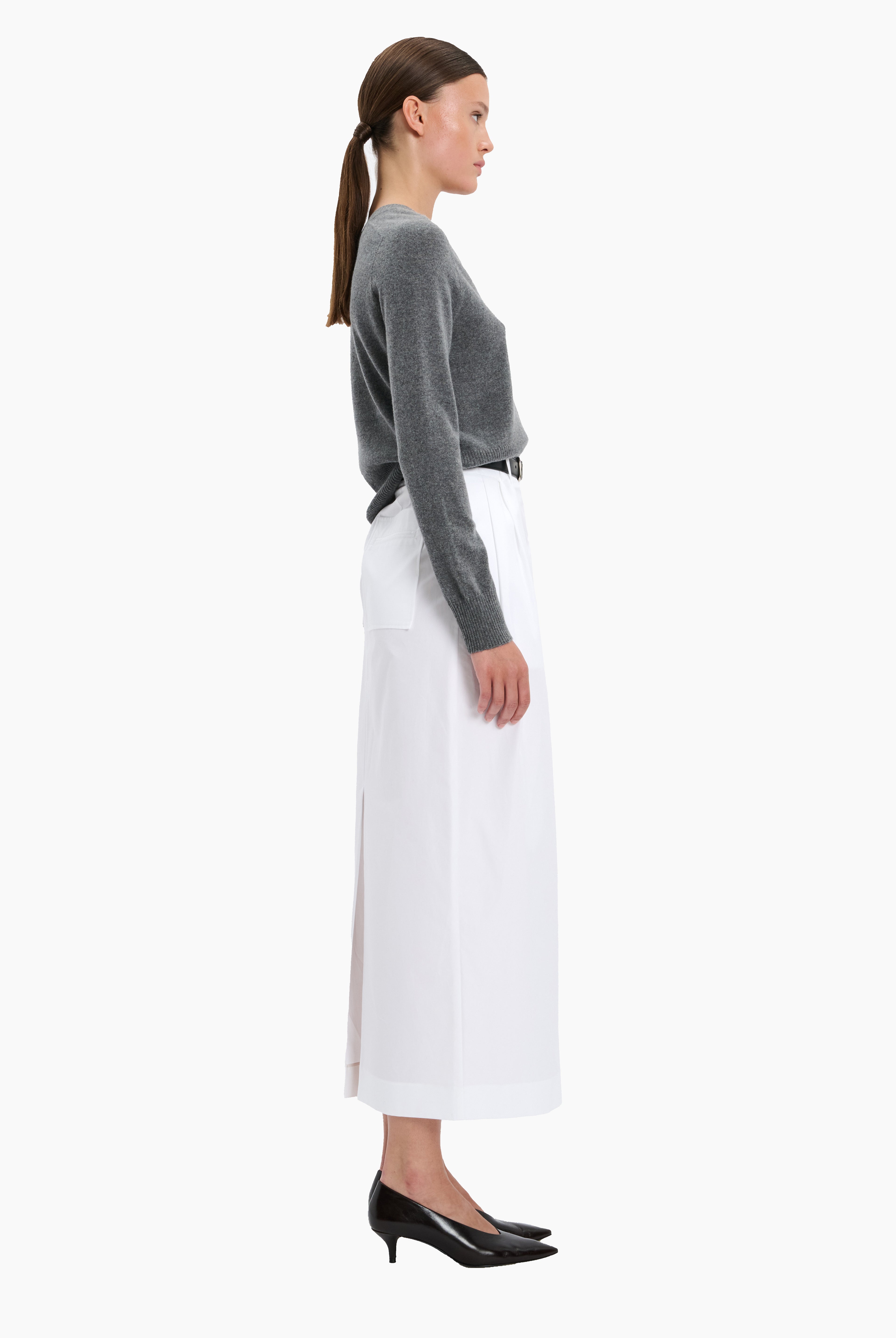 Holyhead cashmere Sweater - Granite Marl – side view