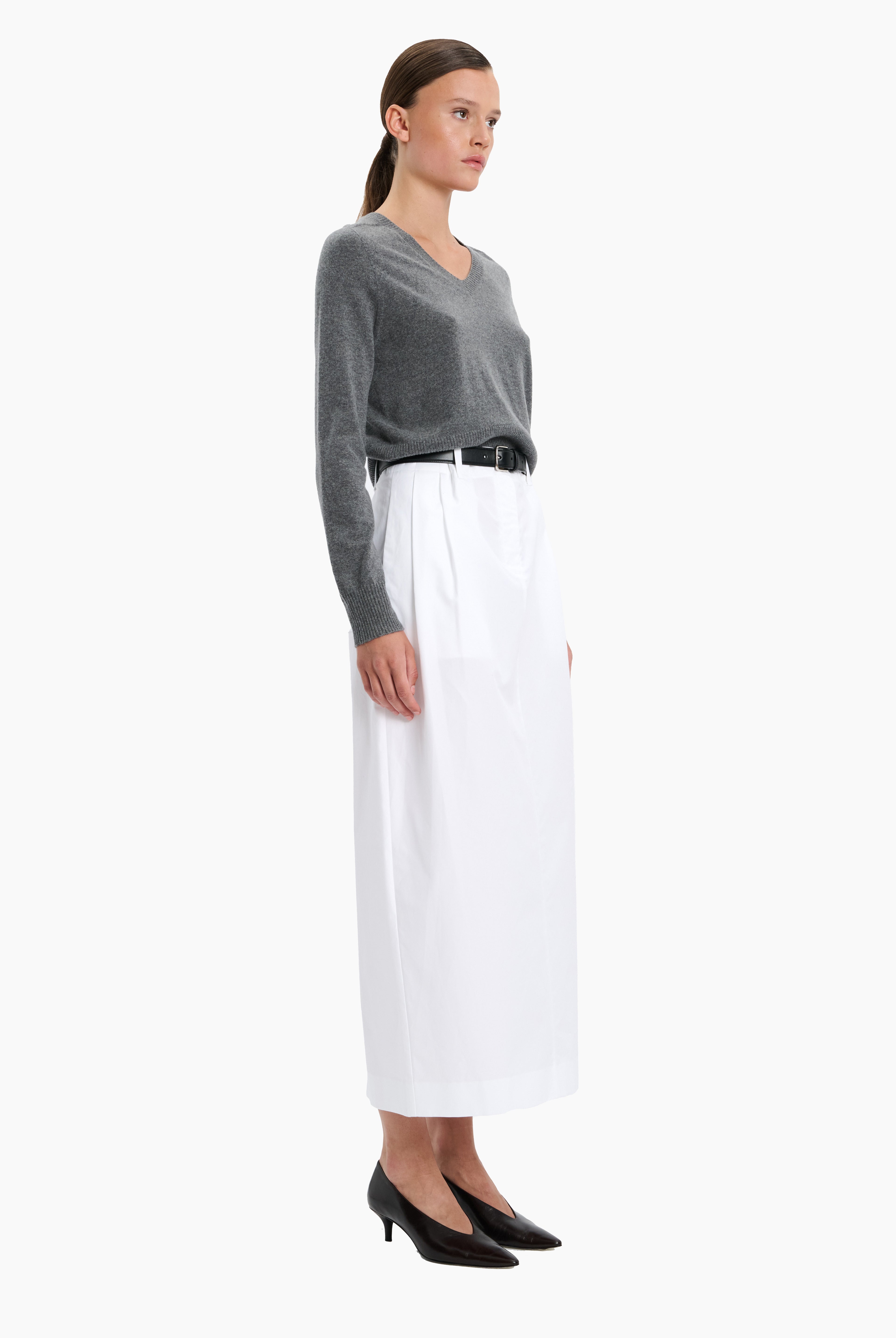 Holyhead cashmere Sweater - Granite Marl – side view