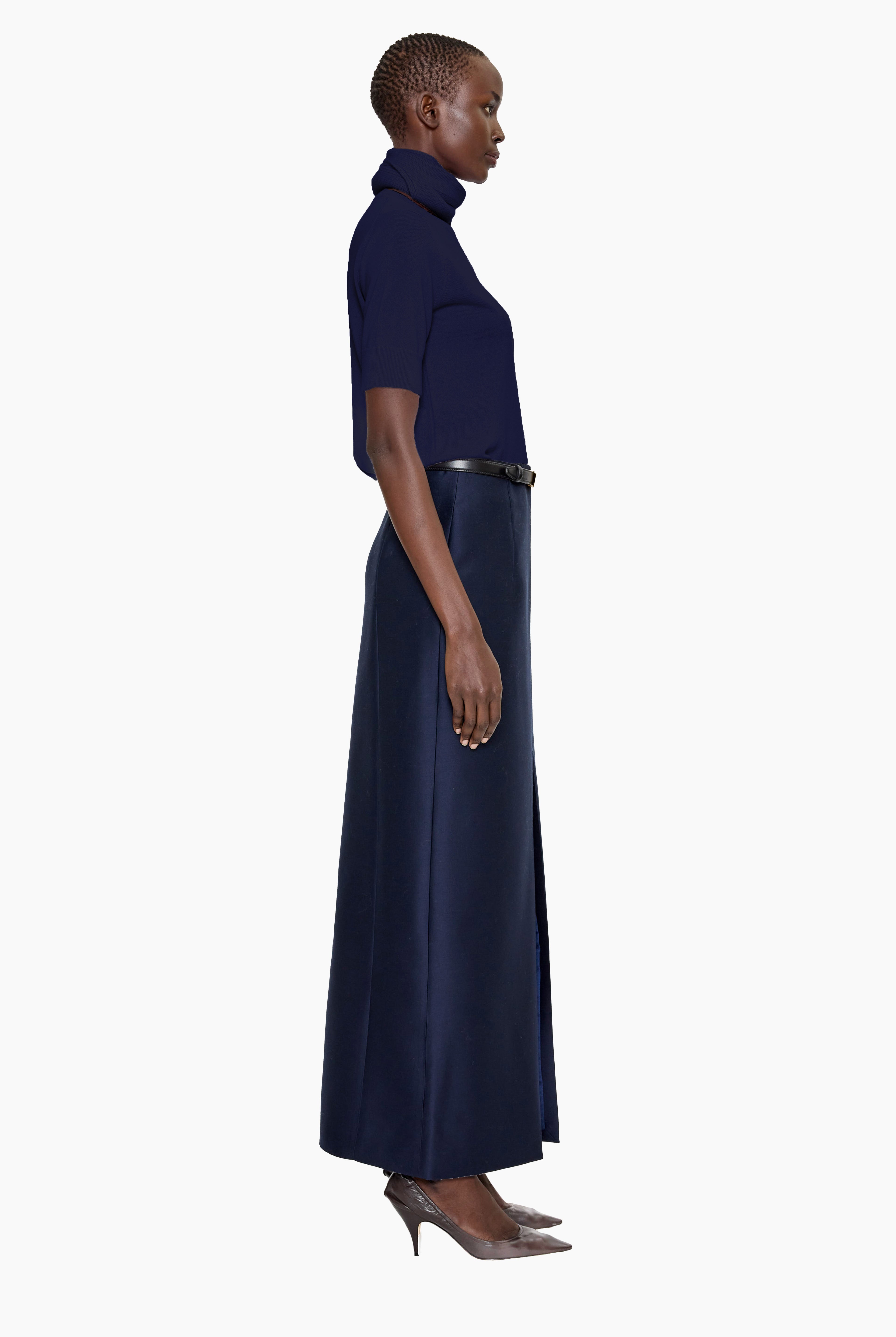 Logan Crew T-cashmere Shirt - Navy – side view