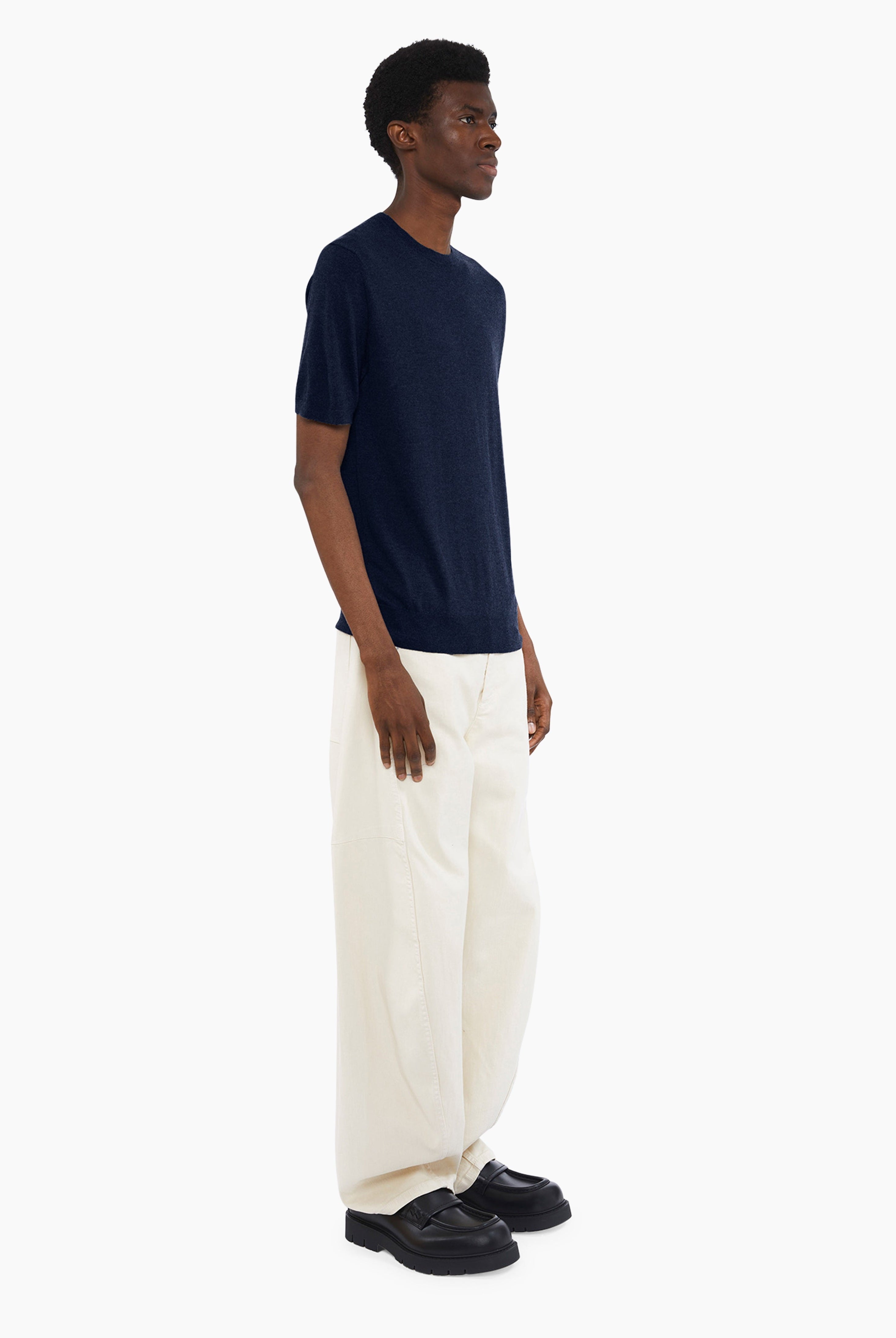 Mr Chichester cashmere Sweater - Navy – side view