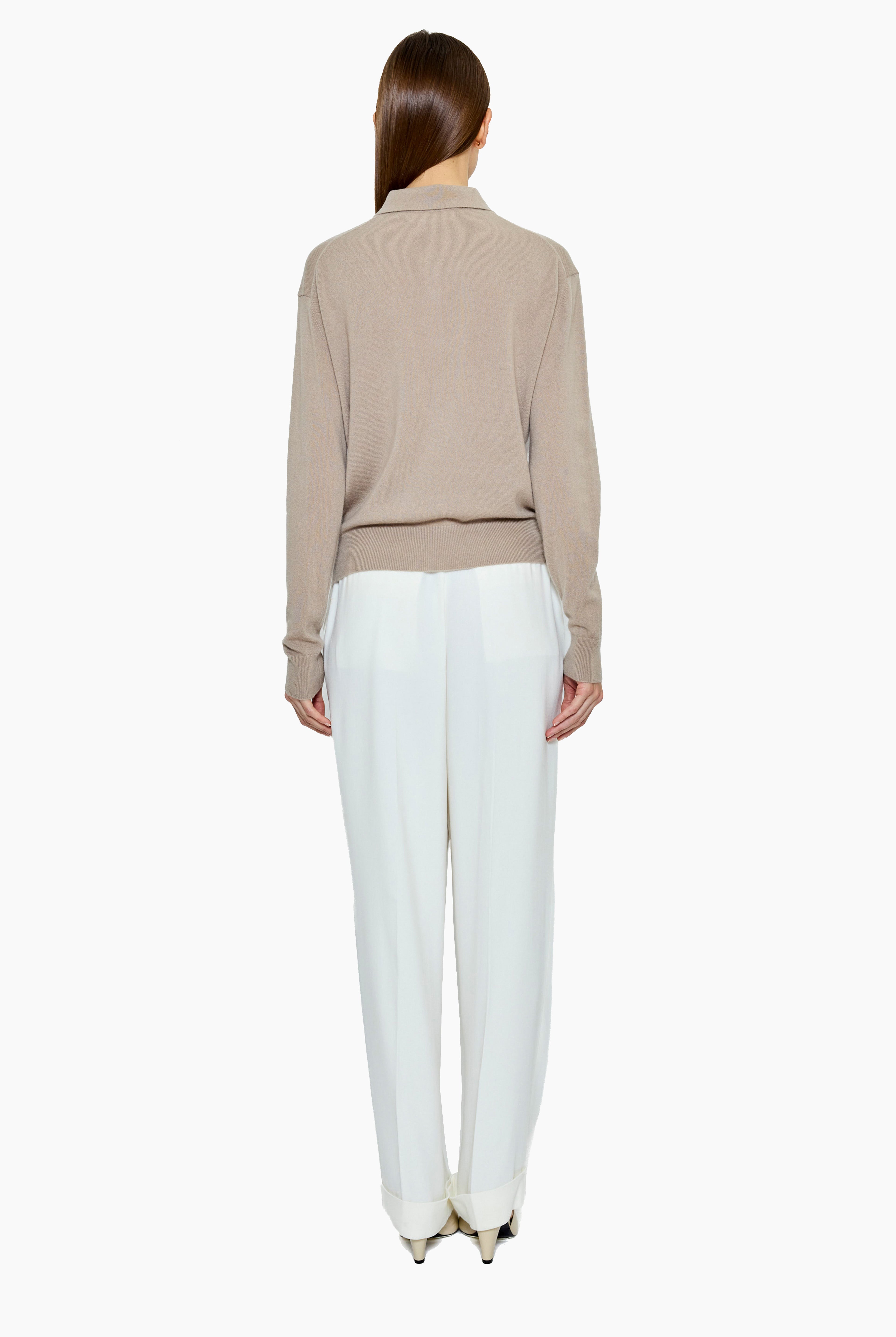 New Hamilton cashmere Sweater - Ash Taupe – back view