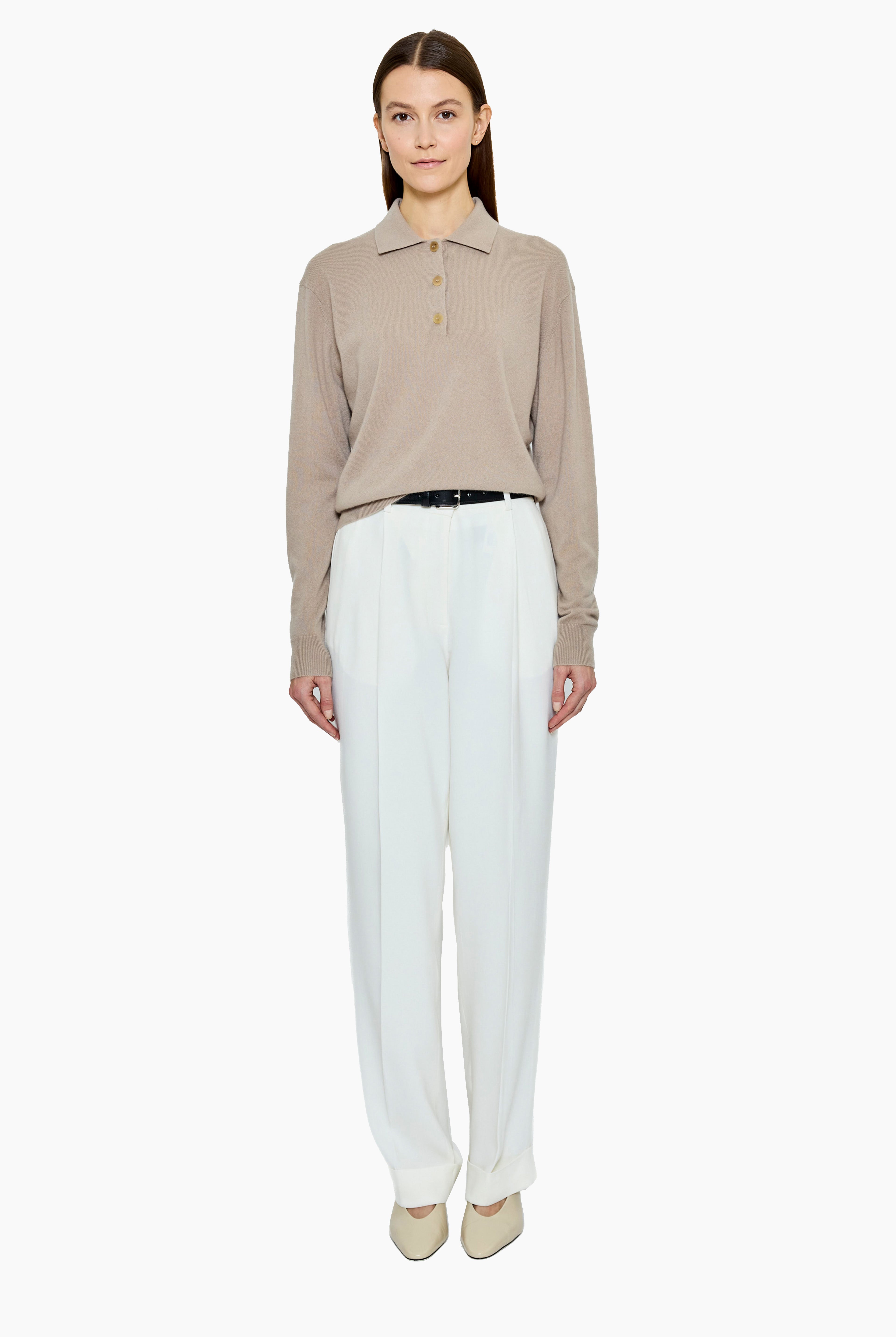 New Hamilton cashmere Sweater - Ash Taupe – front view