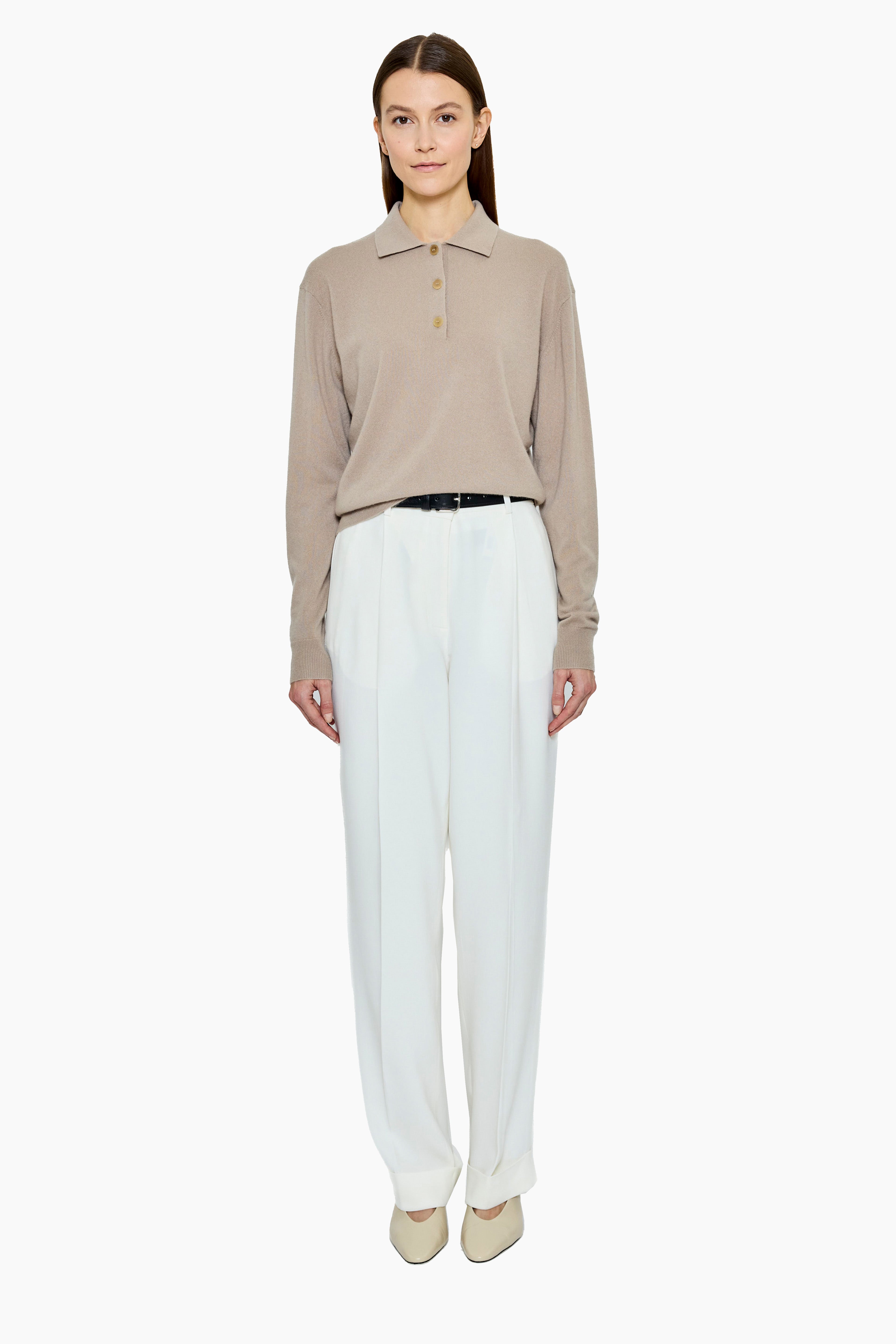 New Hamilton cashmere Sweater - Ash Taupe – front view