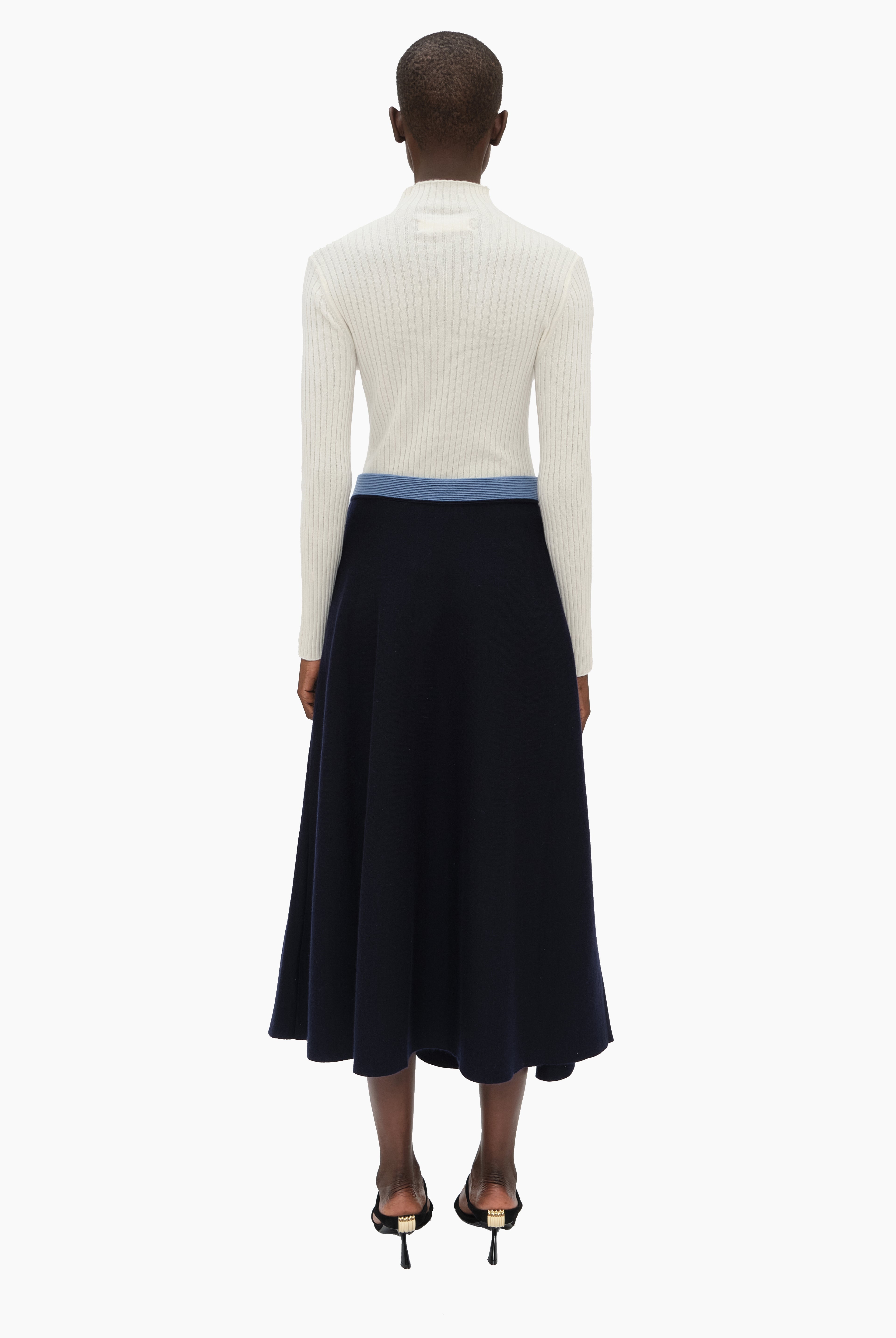 Olivia cashmere Skirt - Navy – back view
