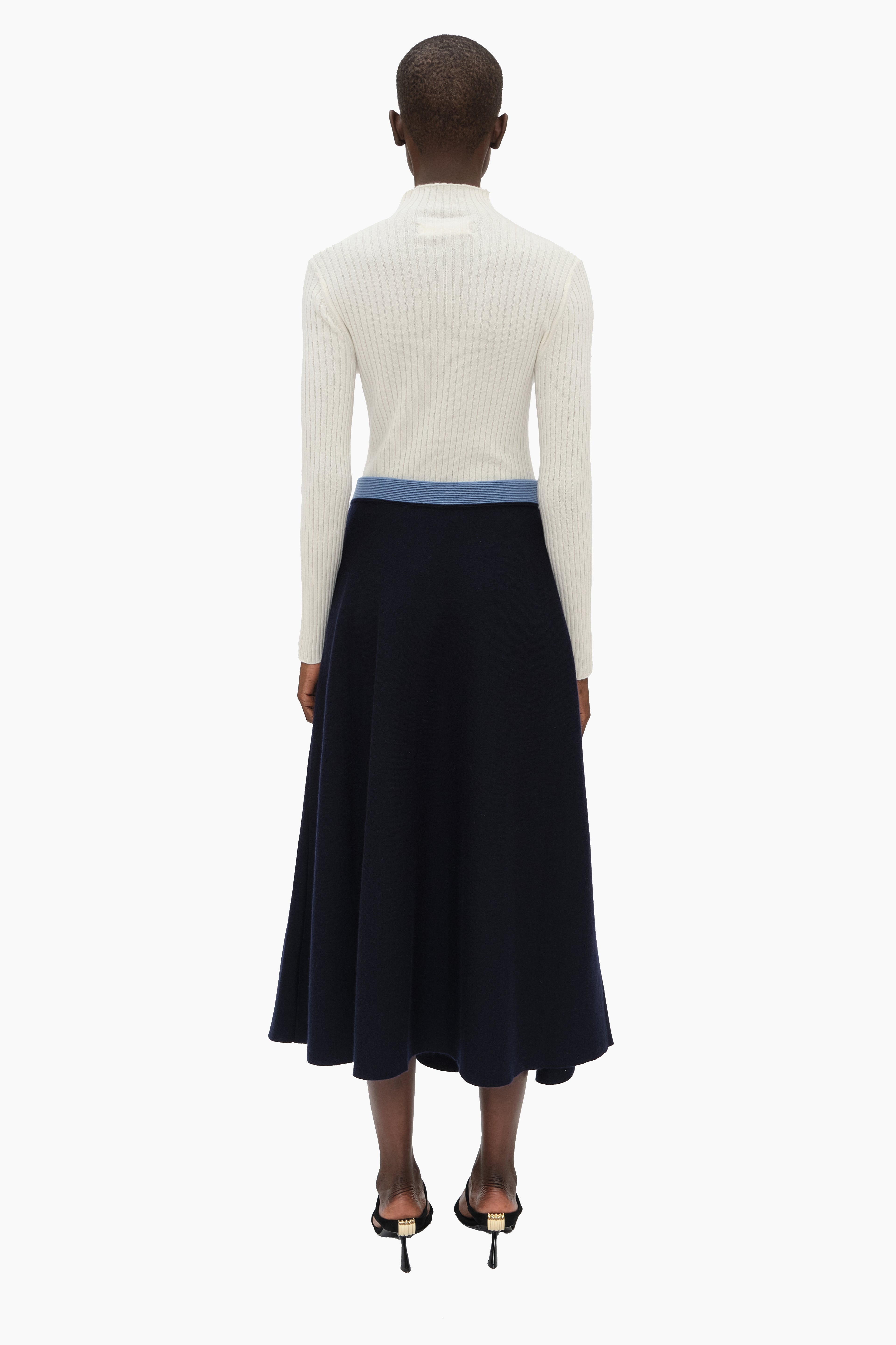 Olivia cashmere Skirt - Navy – back view