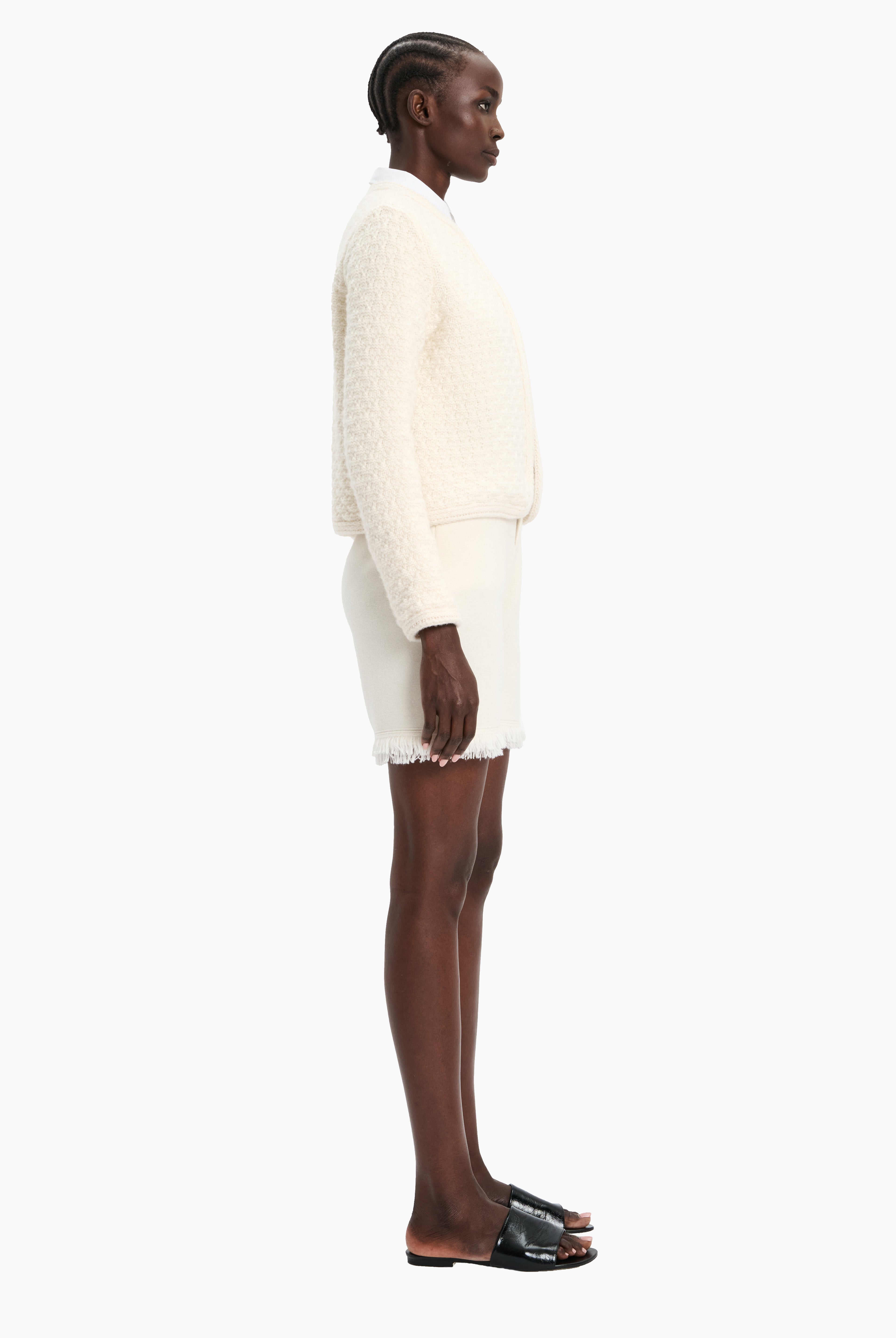 The Tate cashmere Jacket - Ivory – side view