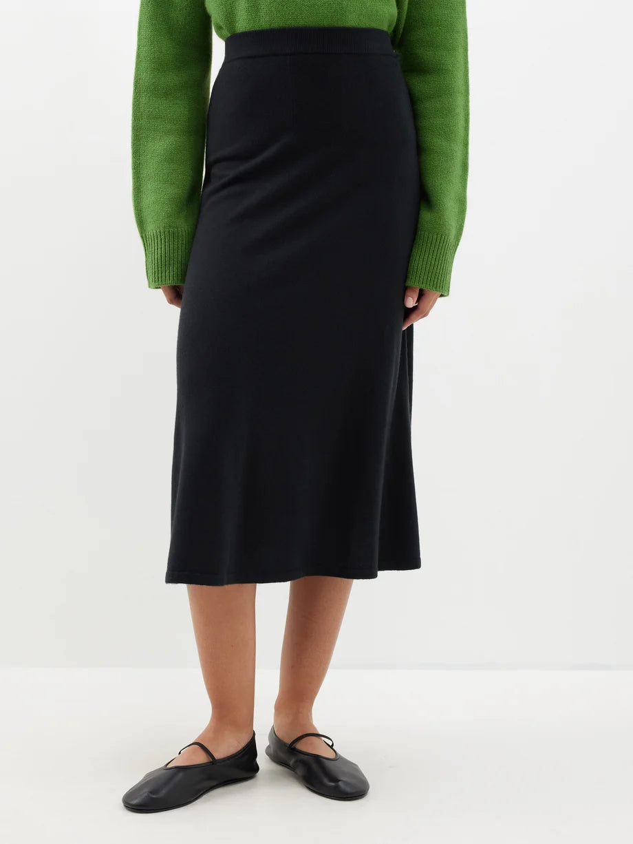 Allison cashmere Skirt - Black