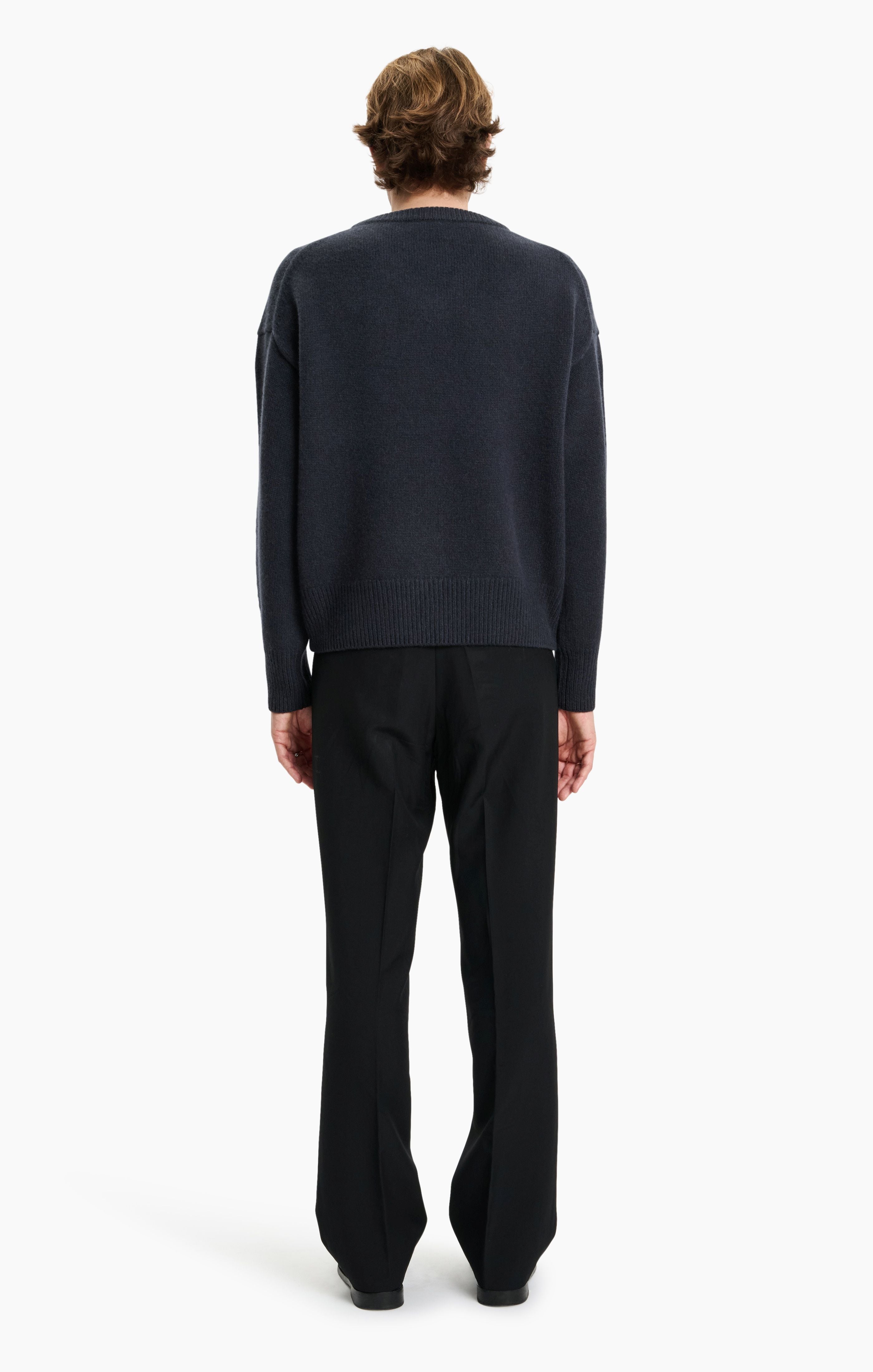 Mr Battersea cashmere Sweater - Gravity Grey – back view