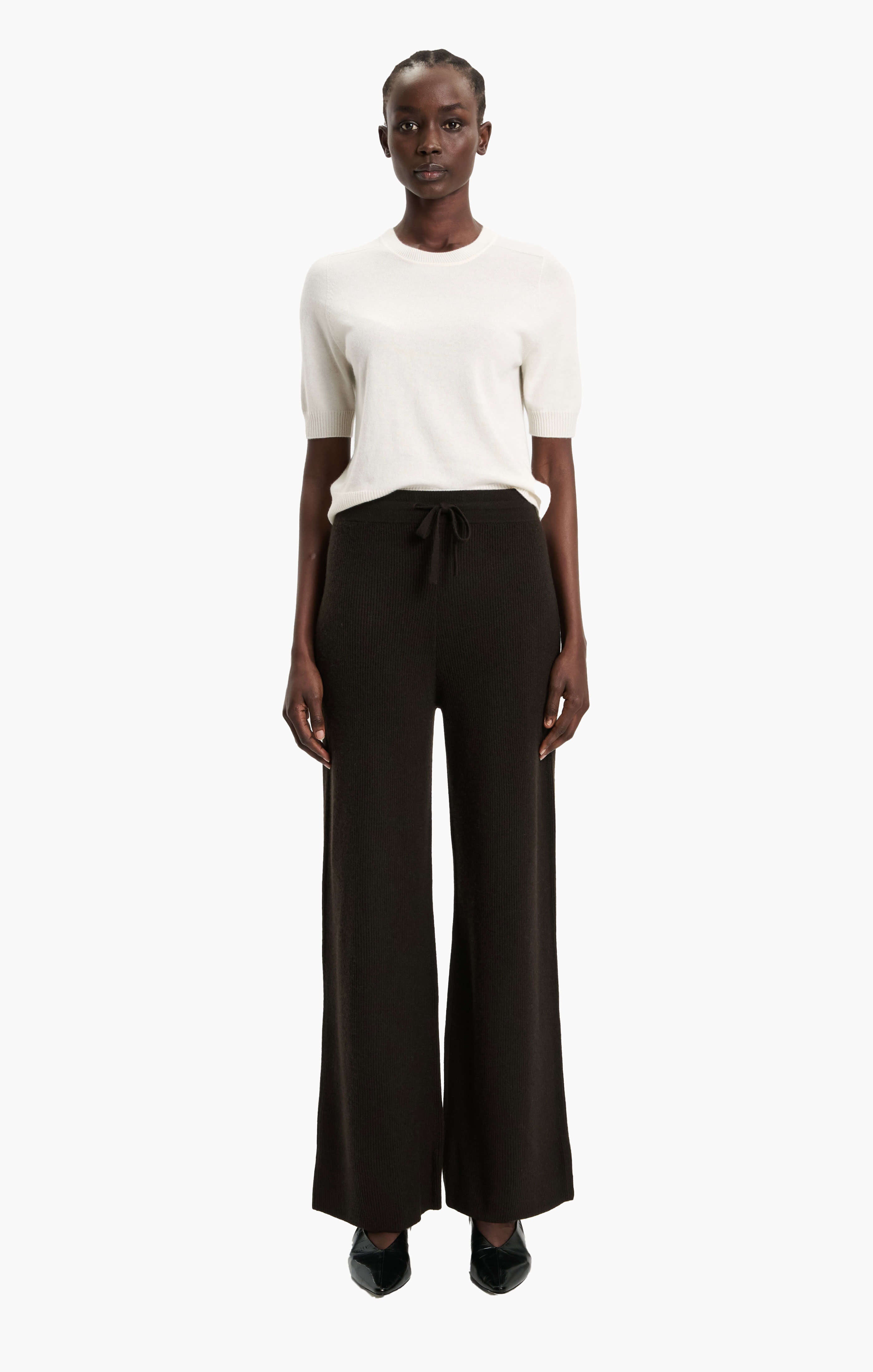Beau cashmere Trousers - Brown Wood – front view