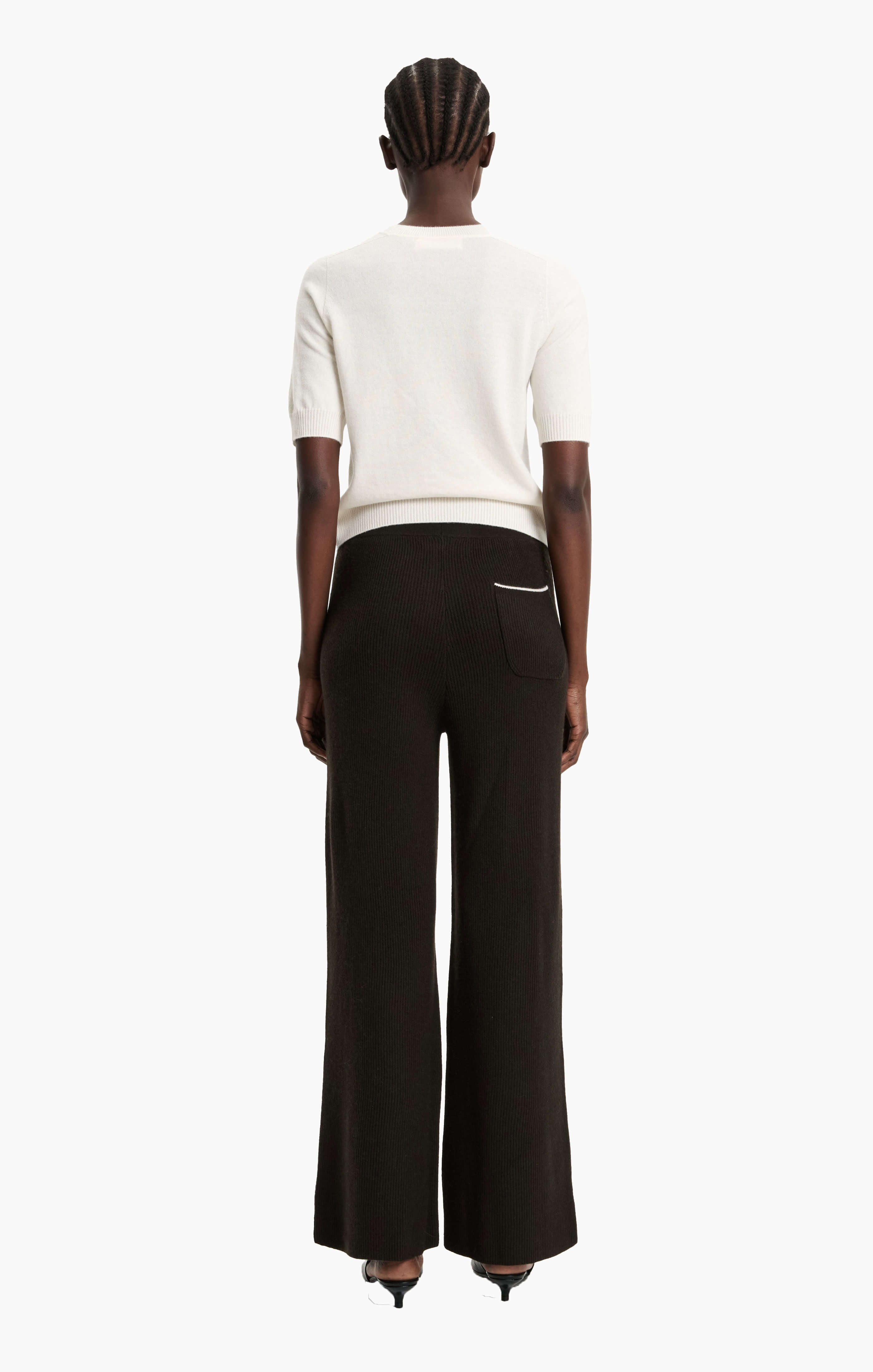 Beau cashmere Trousers - Brown Wood – back view