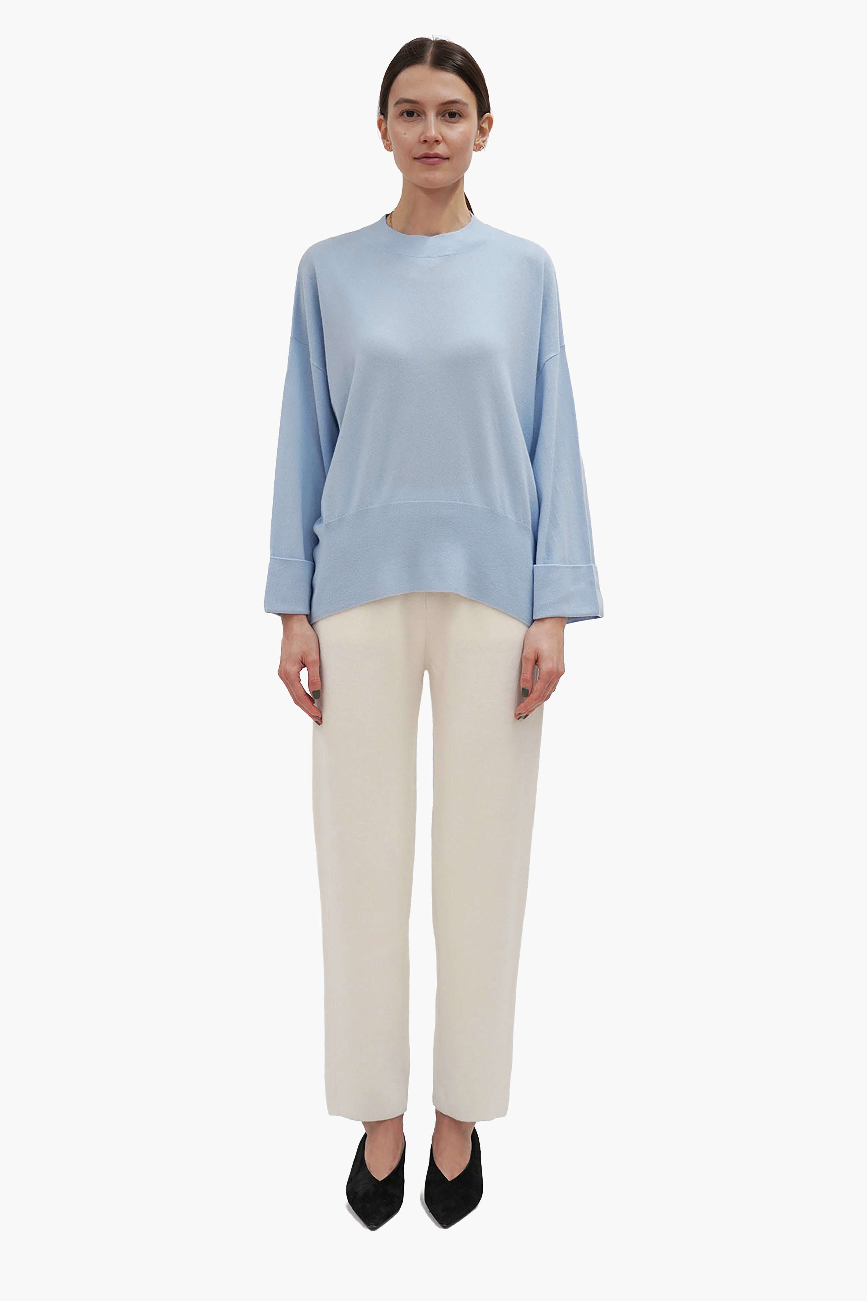 Benham cashmere Sweater - Sky Blue – front view