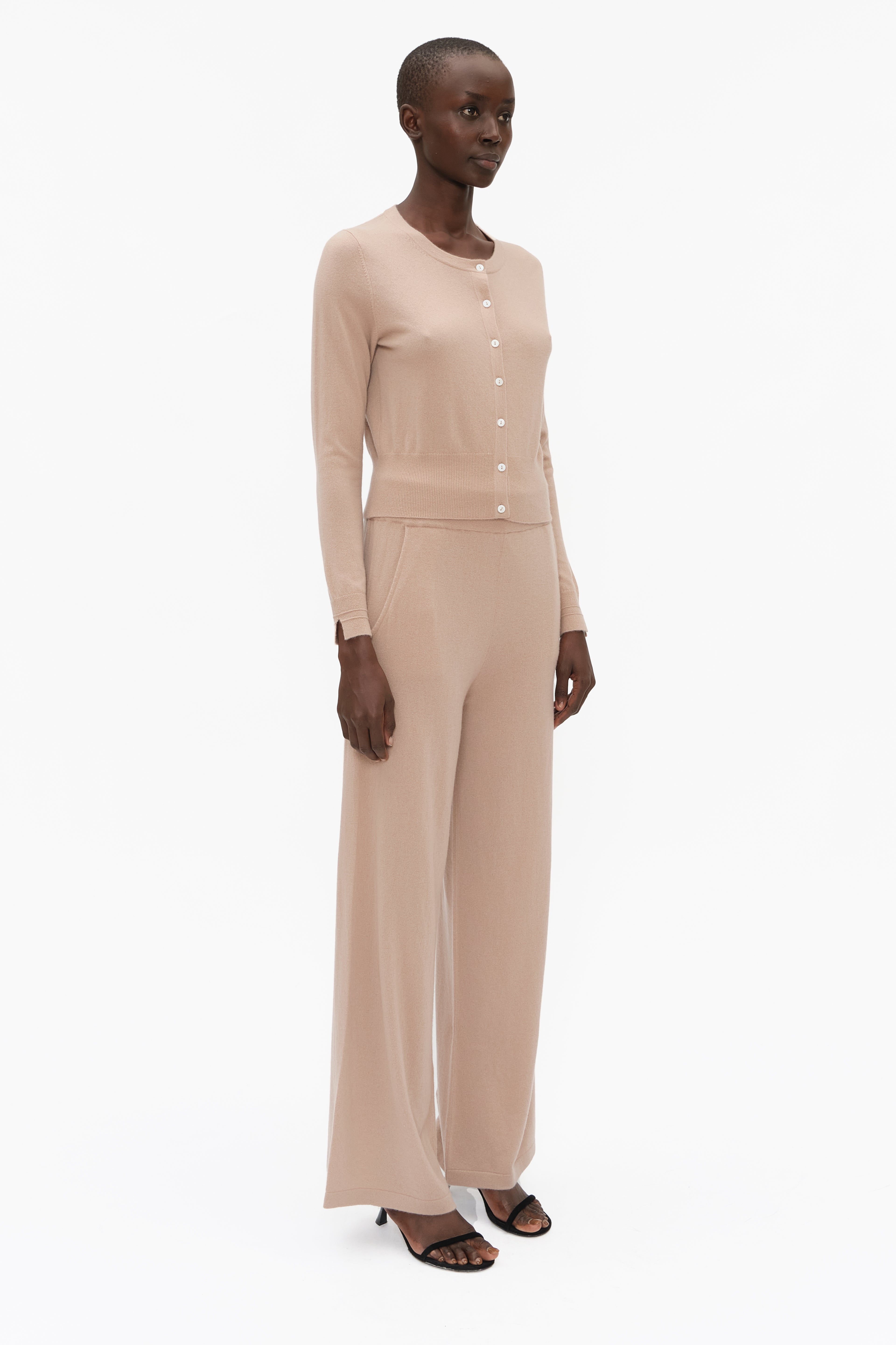 Bomore cashmere Trousers - Rose Stone – side view
